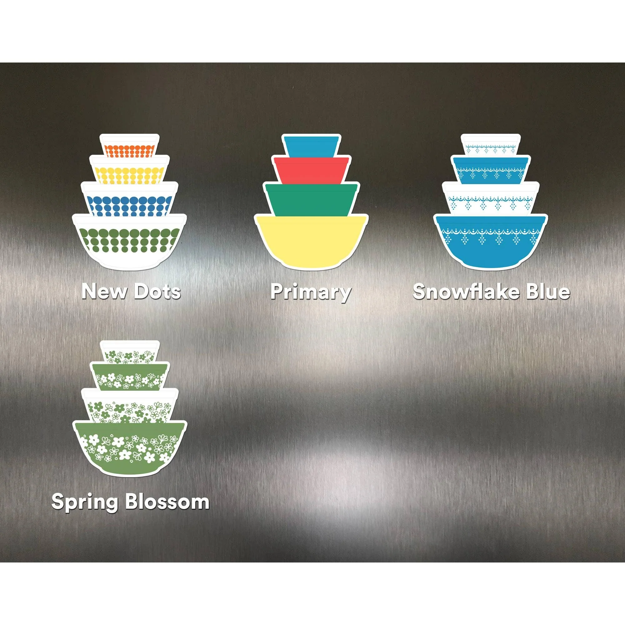 Pyrex-Inspired Mixing Bowl Stack Magnet | Retro Vintage Fridge Magnet - Image 4