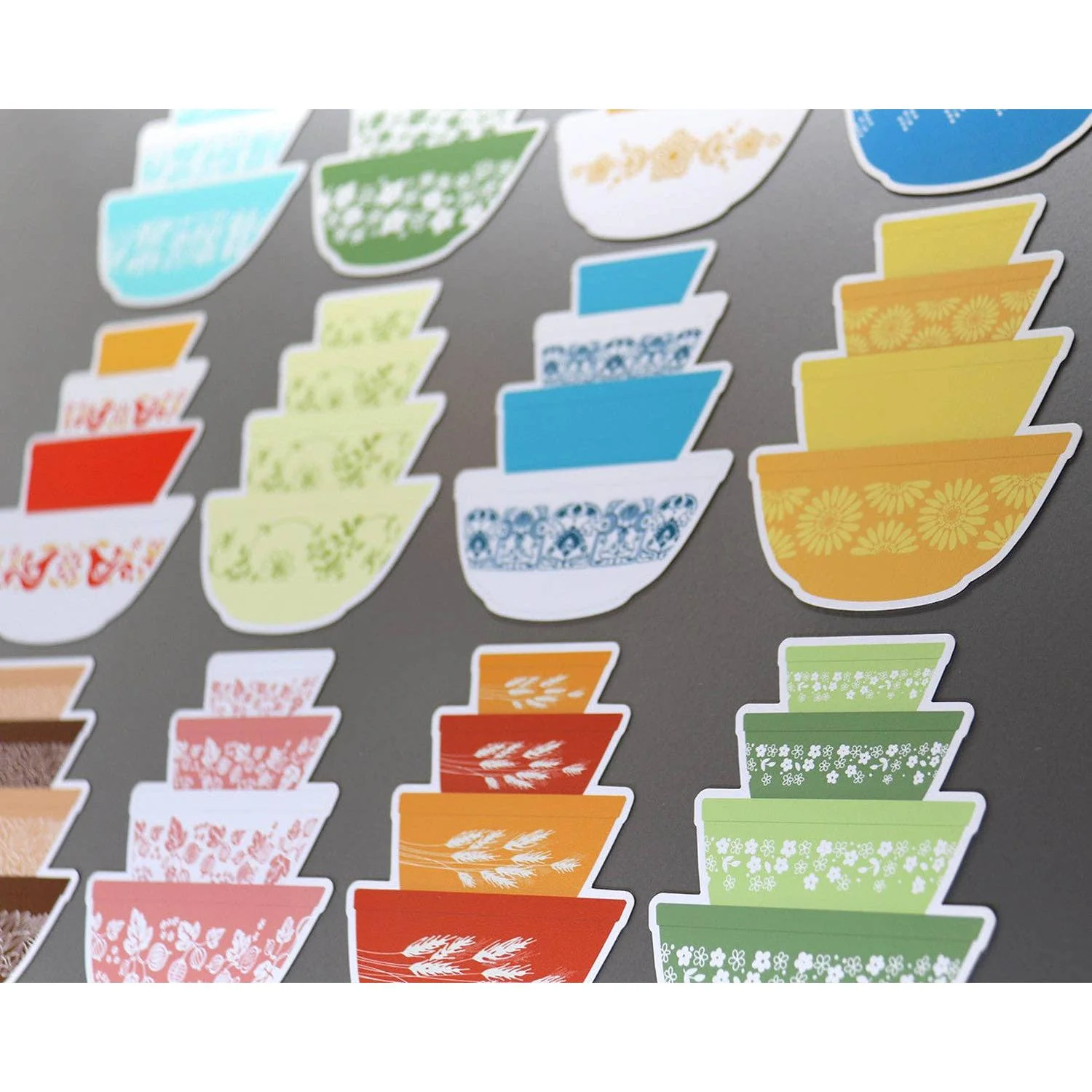 Pyrex-Inspired Mixing Bowl Stack Magnet | Retro Vintage Fridge Magnet - Image 5