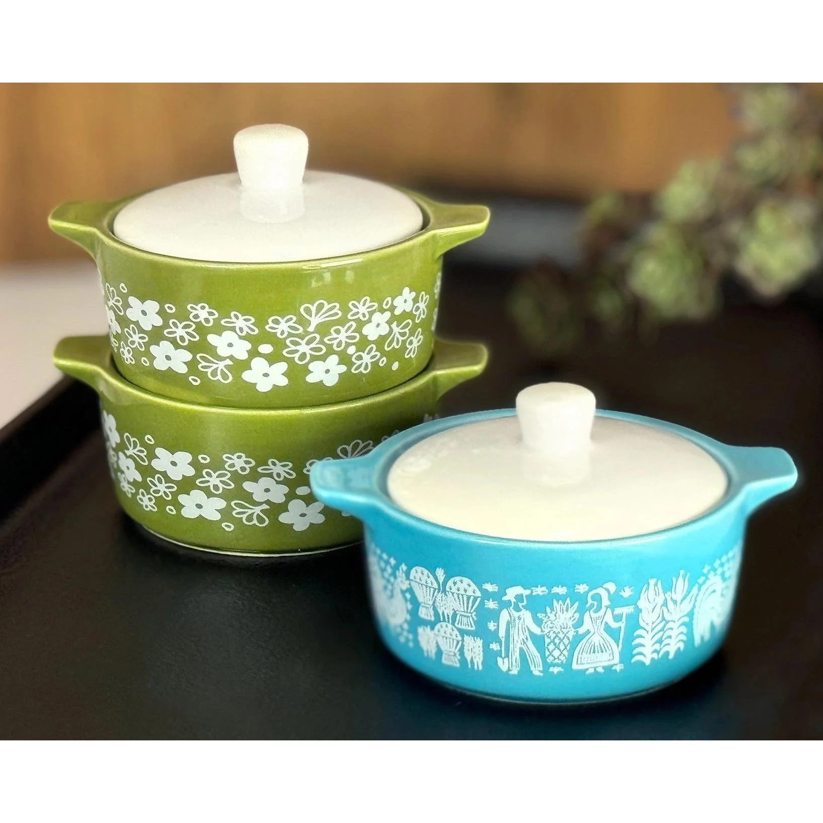 Pyrex-Inspired Casserole Ceramic Trinket Box | Retro Vintage Kitchen Keepsake