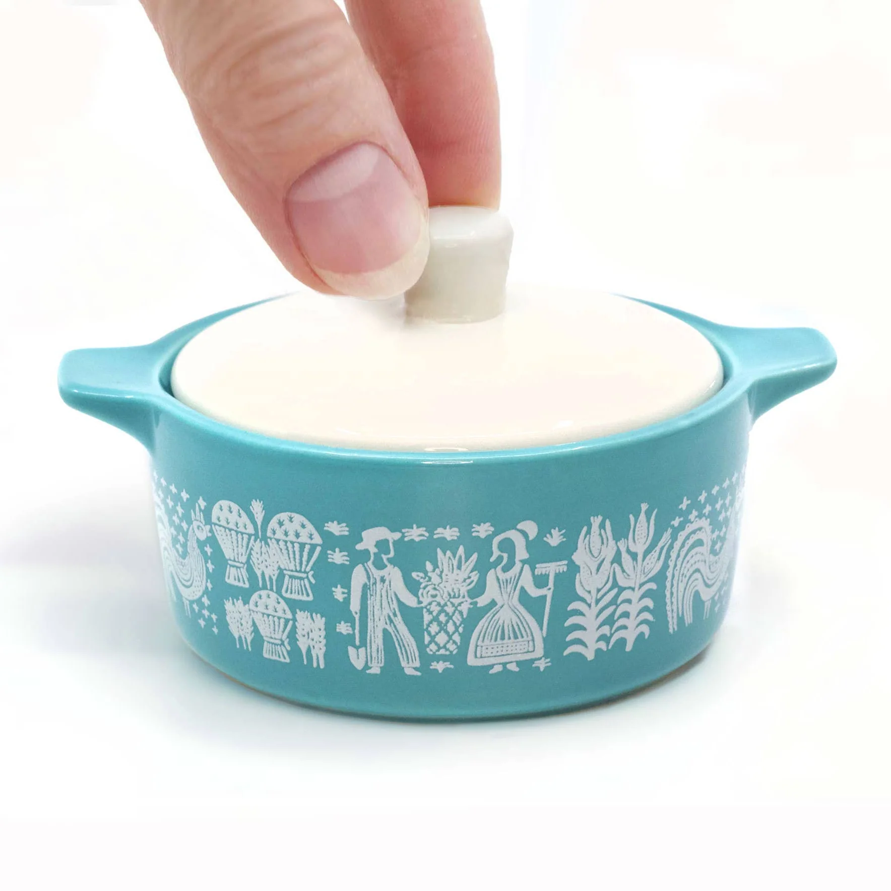 Pyrex-Inspired Casserole Ceramic Trinket Box | Retro Vintage Kitchen Keepsake - Image 2