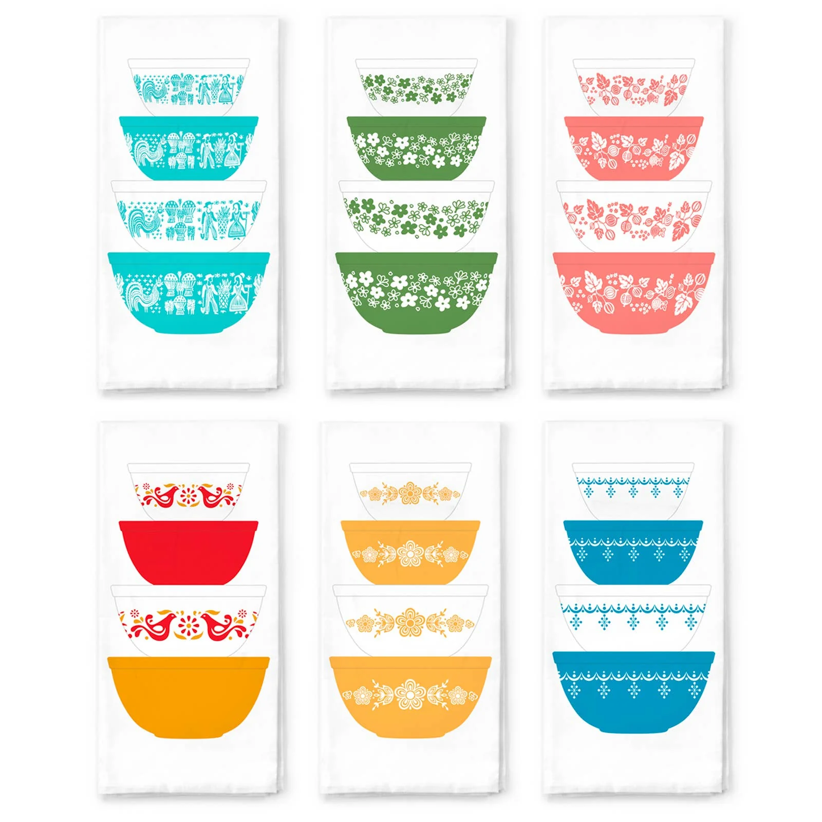 Pyrex-Inspired Cotton Tea Towel | Retro Vintage Kitchen Dish Towel Gift - Image 10