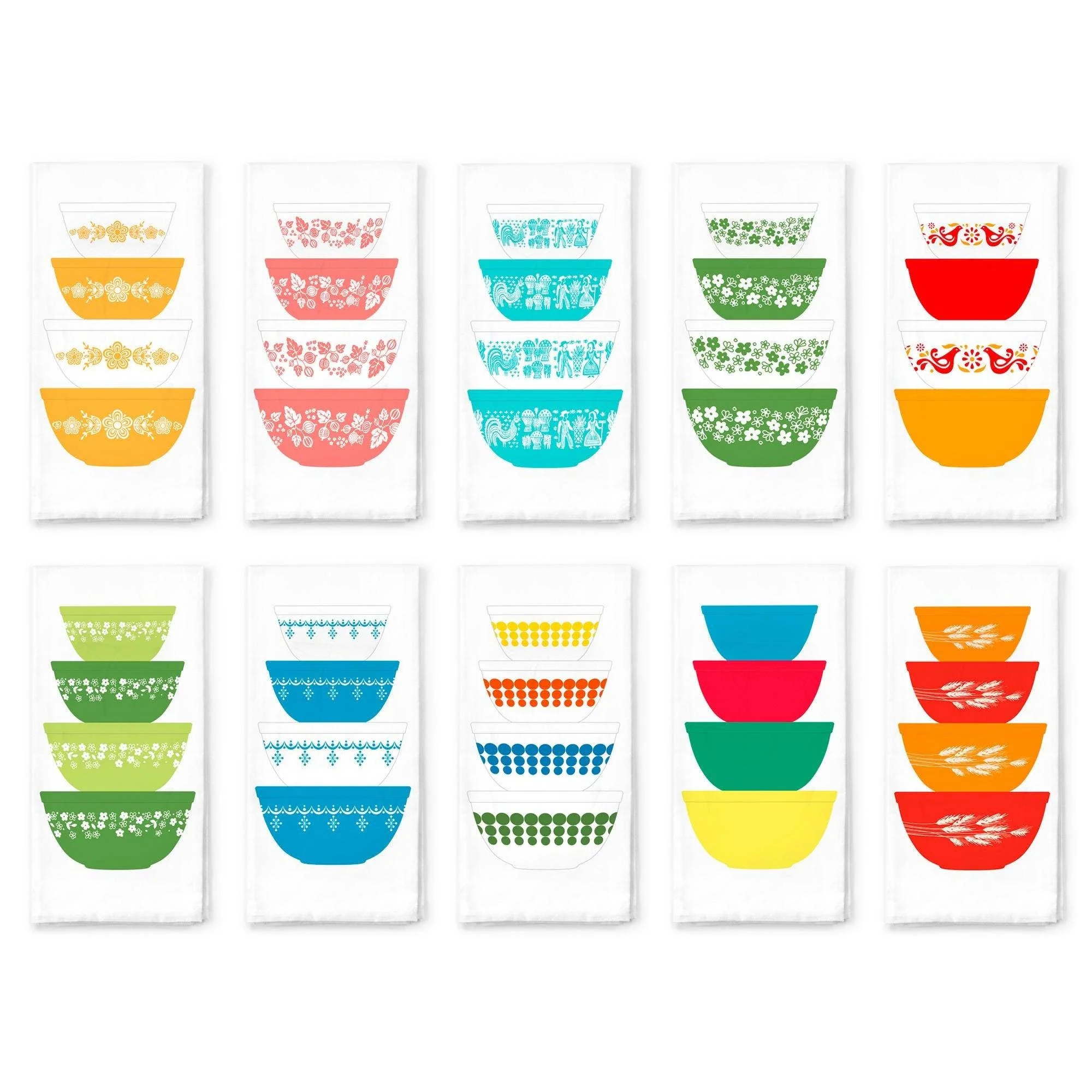 Pyrex-Inspired Cotton Tea Towel | Retro Vintage Kitchen Dish Towel Gift - Image 2