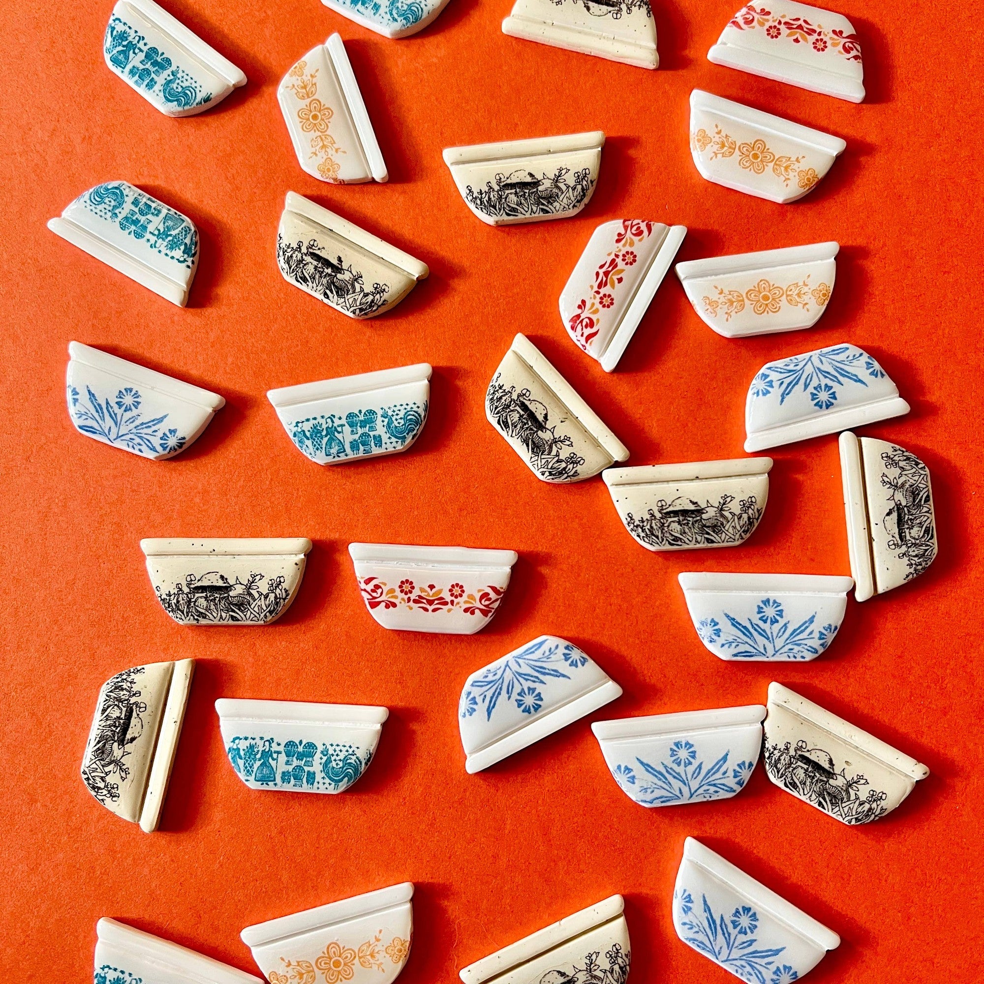 Handmade Pyrex Dish Tiny Magnets in Various Styles | Historic Prints on Polymer Clay - Image 2