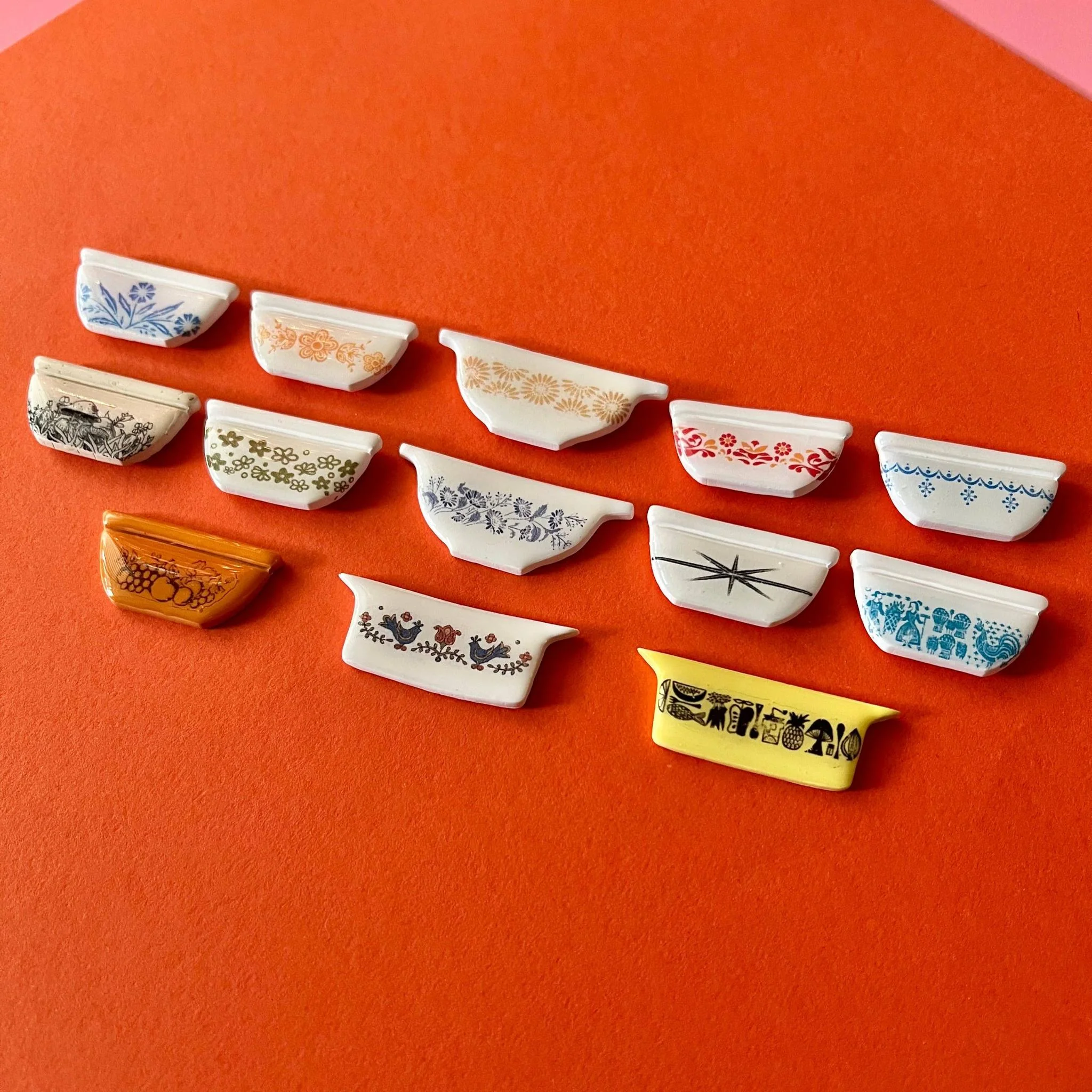 Handmade Pyrex Dish Tiny Magnets in Various Styles | Historic Prints on Polymer Clay - Image 22