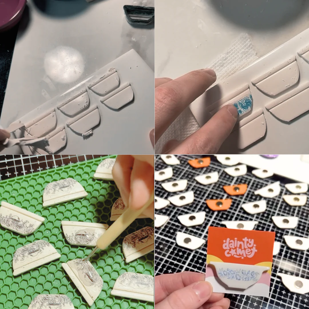 Handmade Pyrex Dish Tiny Magnets in Various Styles | Historic Prints on Polymer Clay - Image 25