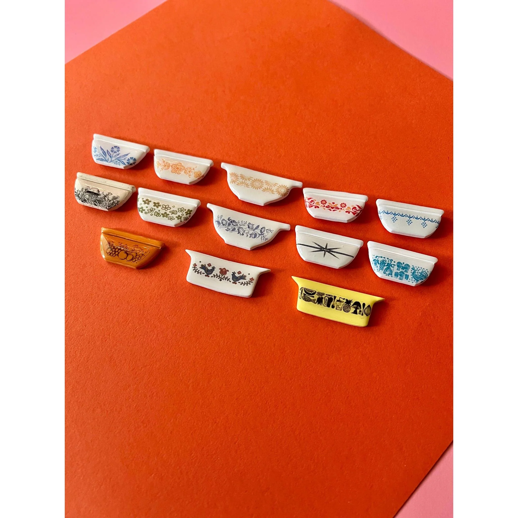 Handmade Pyrex Dish Tiny Magnets in Various Styles | Historic Prints on Polymer Clay - Image 28