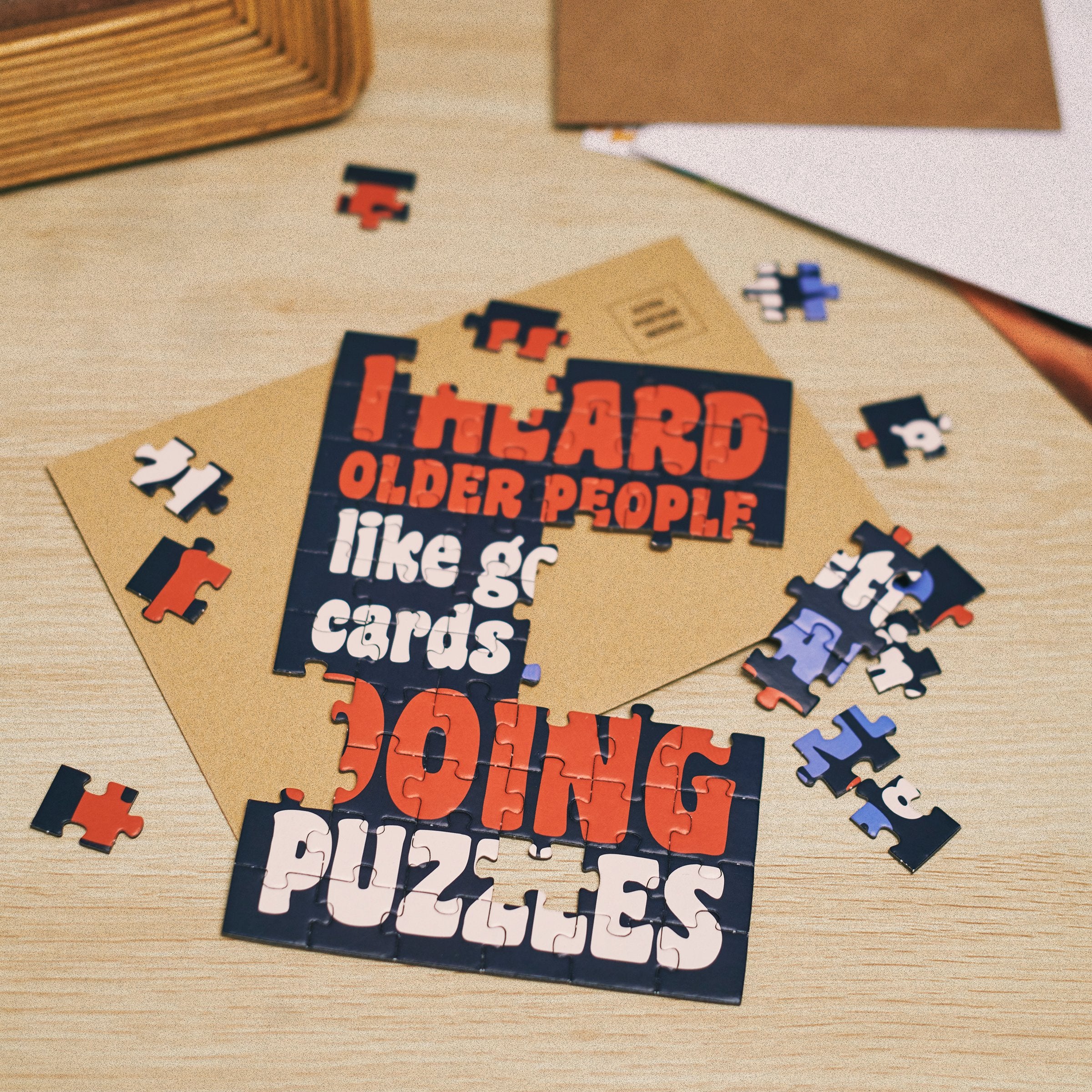 I Heard Older People Like Getting Cards And Doing Puzzles Puzzle Card | Funny Retro Birthday Greeting Card Gift - Image 2