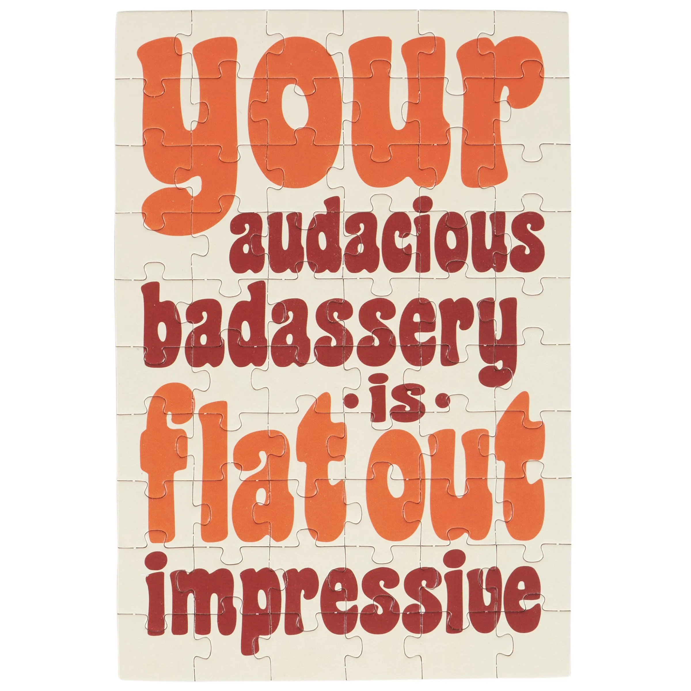 Your Audacious Badassery Is Flat Out Impressive Puzzle Card | Funny Badass Encouragement Greeting Card Gift - Image 4