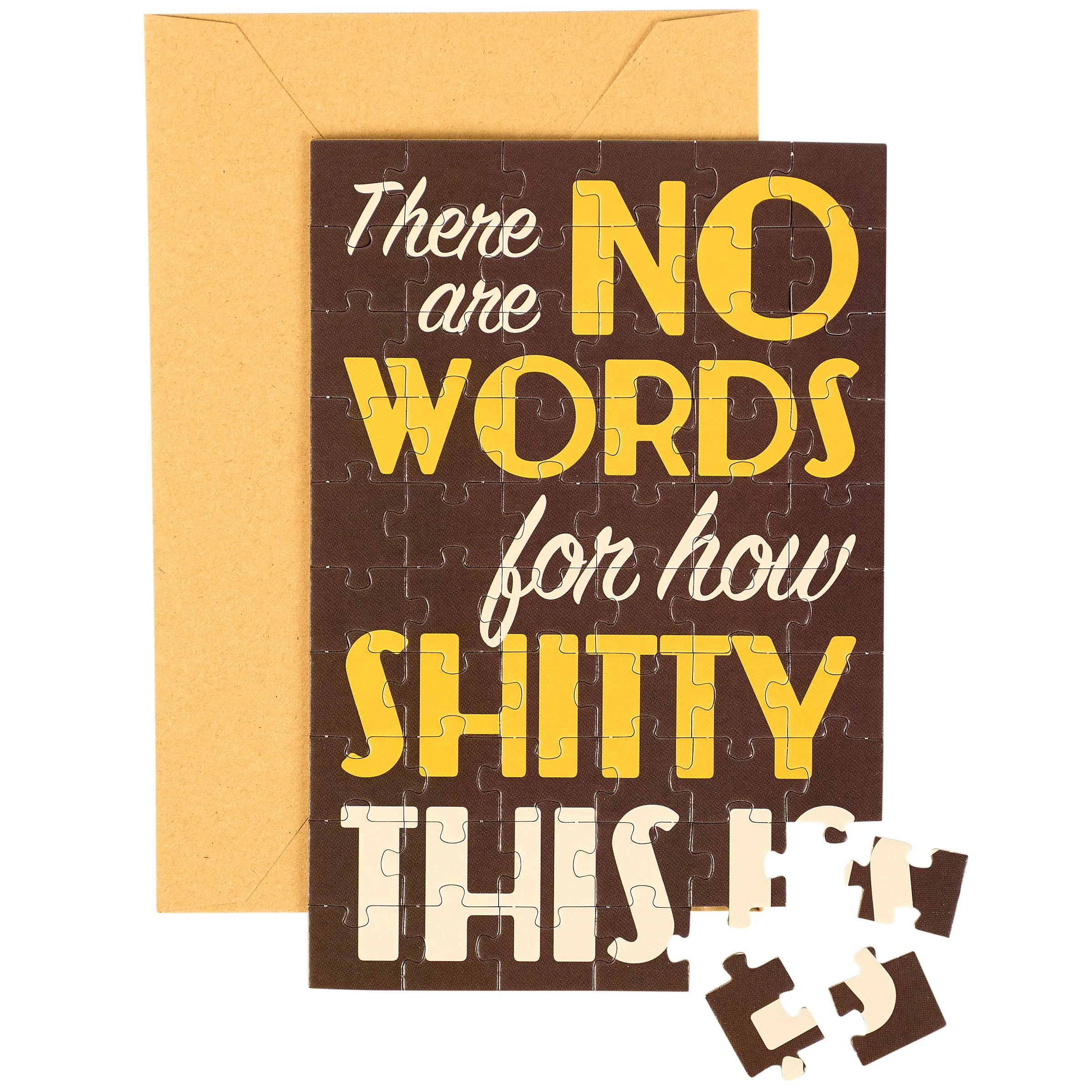 There Are No Words For How Shitty This Is Puzzle Card | Funny Sympathy Greeting Card Puzzle Gift