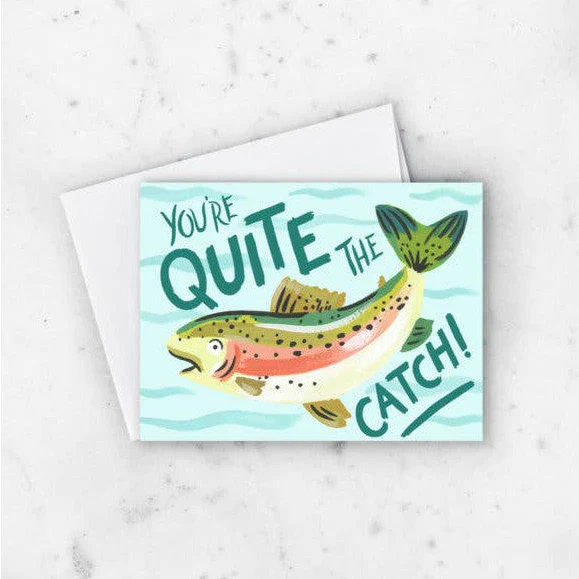 You're Quite The Catch Trout Card | Funny Greeting Card | 4.75" x 5.5" - Image 2