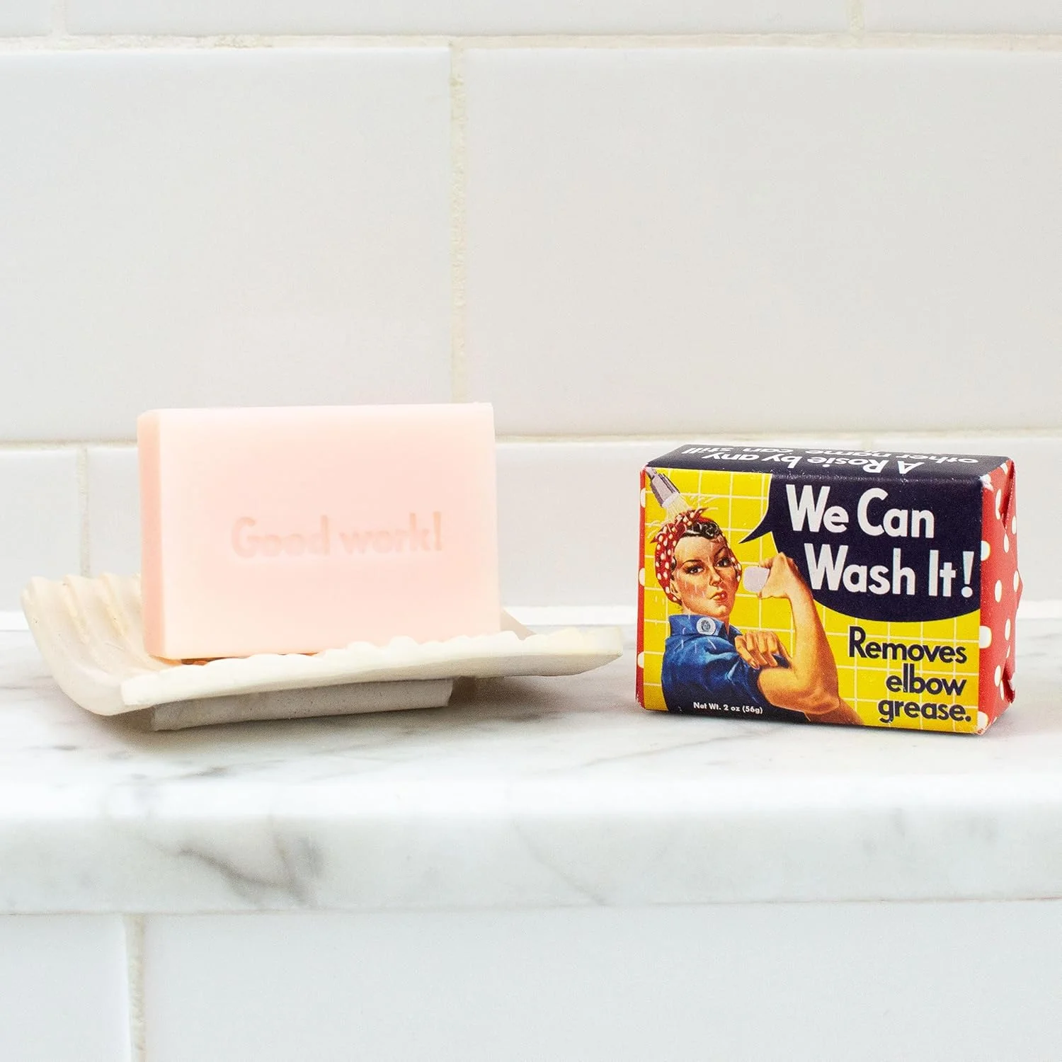 Rosie the Riveter Mini Soap - We Can Wash It! | Women's Empowerment Themed Gift Soap - Image 2