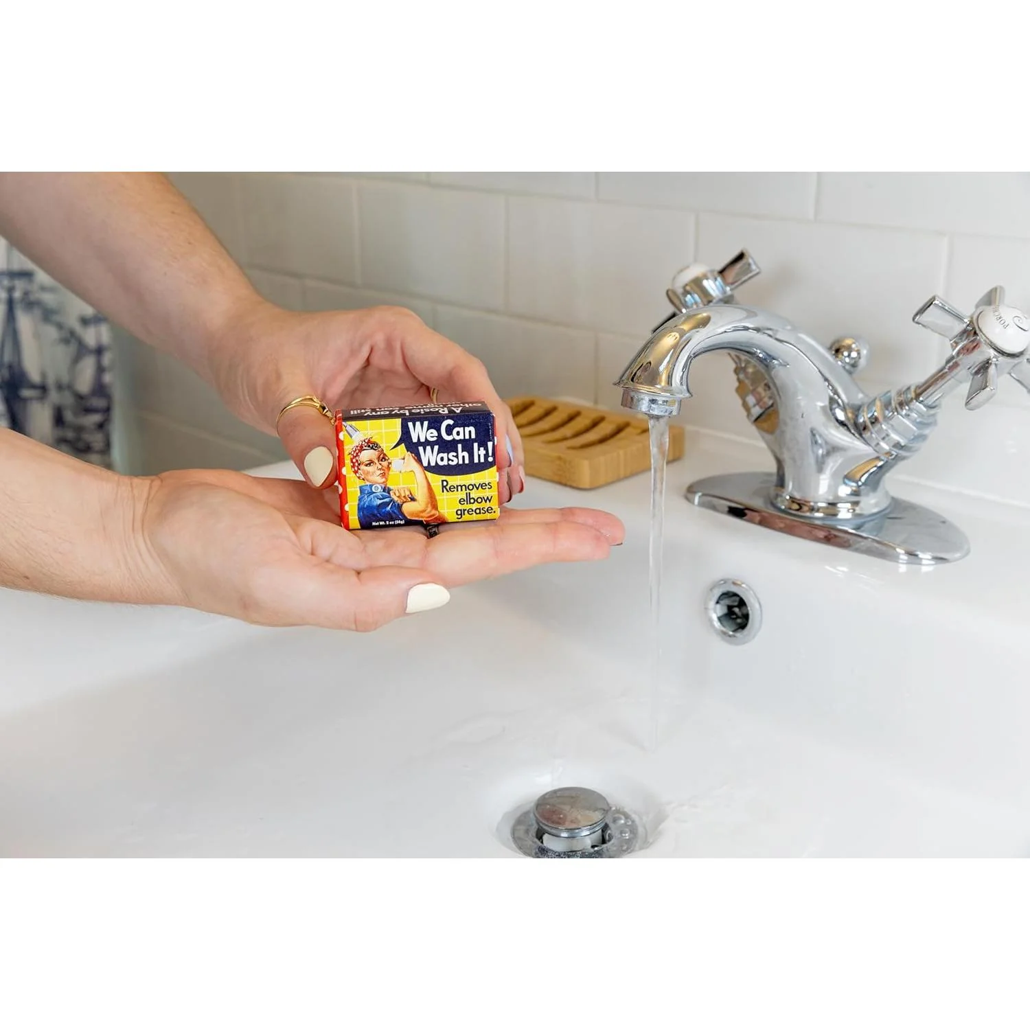 Rosie the Riveter Mini Soap - We Can Wash It! | Women's Empowerment Themed Gift Soap - Image 6
