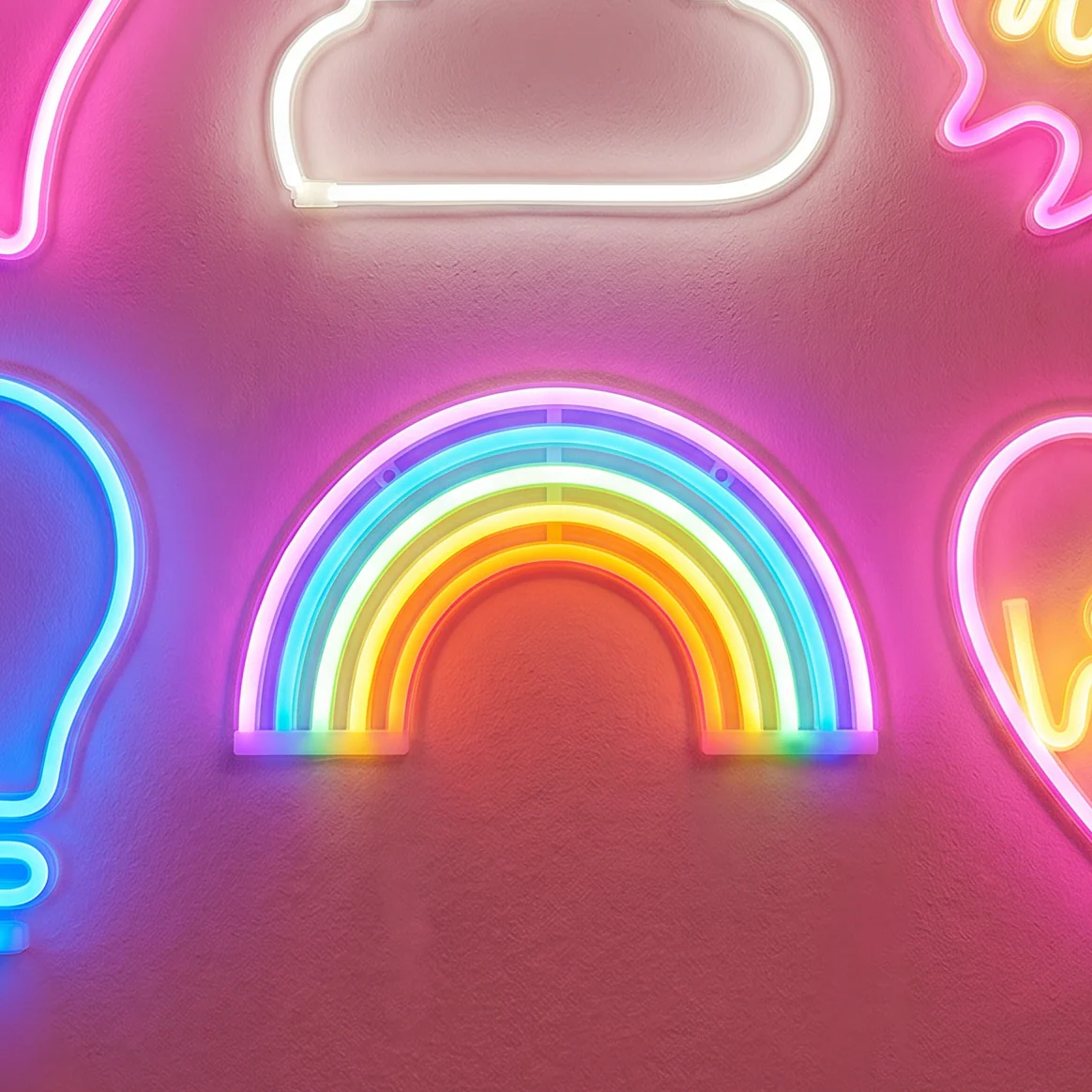 Rainbow Neon LED Light | LGBTQ Pride Retro Wall Art Sign - Image 2