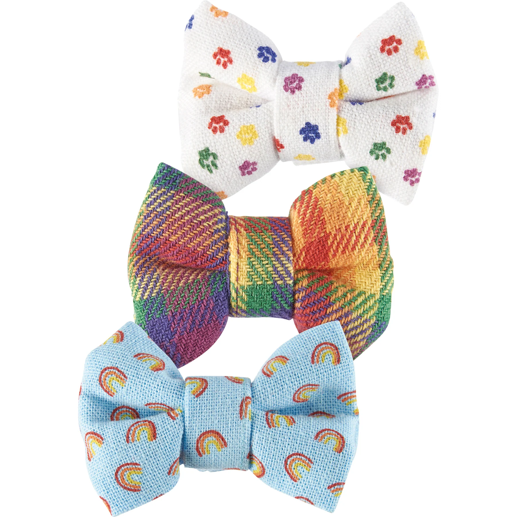 Rainbow Plaid Pet Bow Tie Set | LGBTQ Pride Pet Accessories | Gift For Cat/Dog Lover