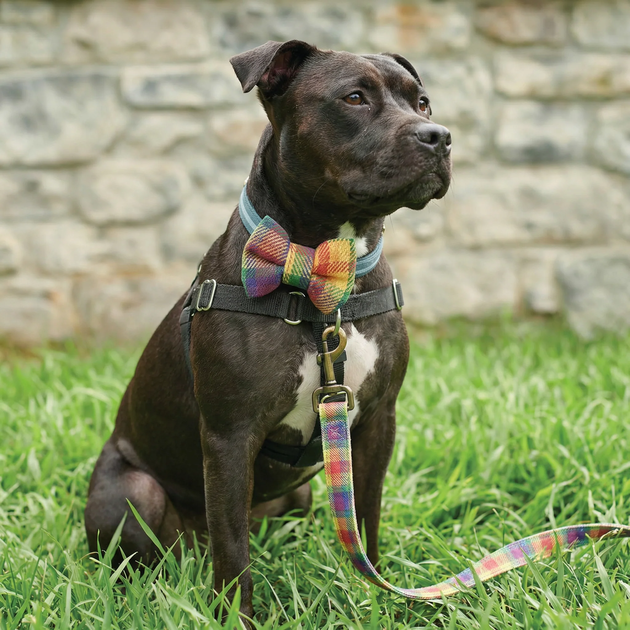 Rainbow Plaid Pet Bow Tie Set | LGBTQ Pride Pet Accessories | Gift For Cat/Dog Lover - Image 10