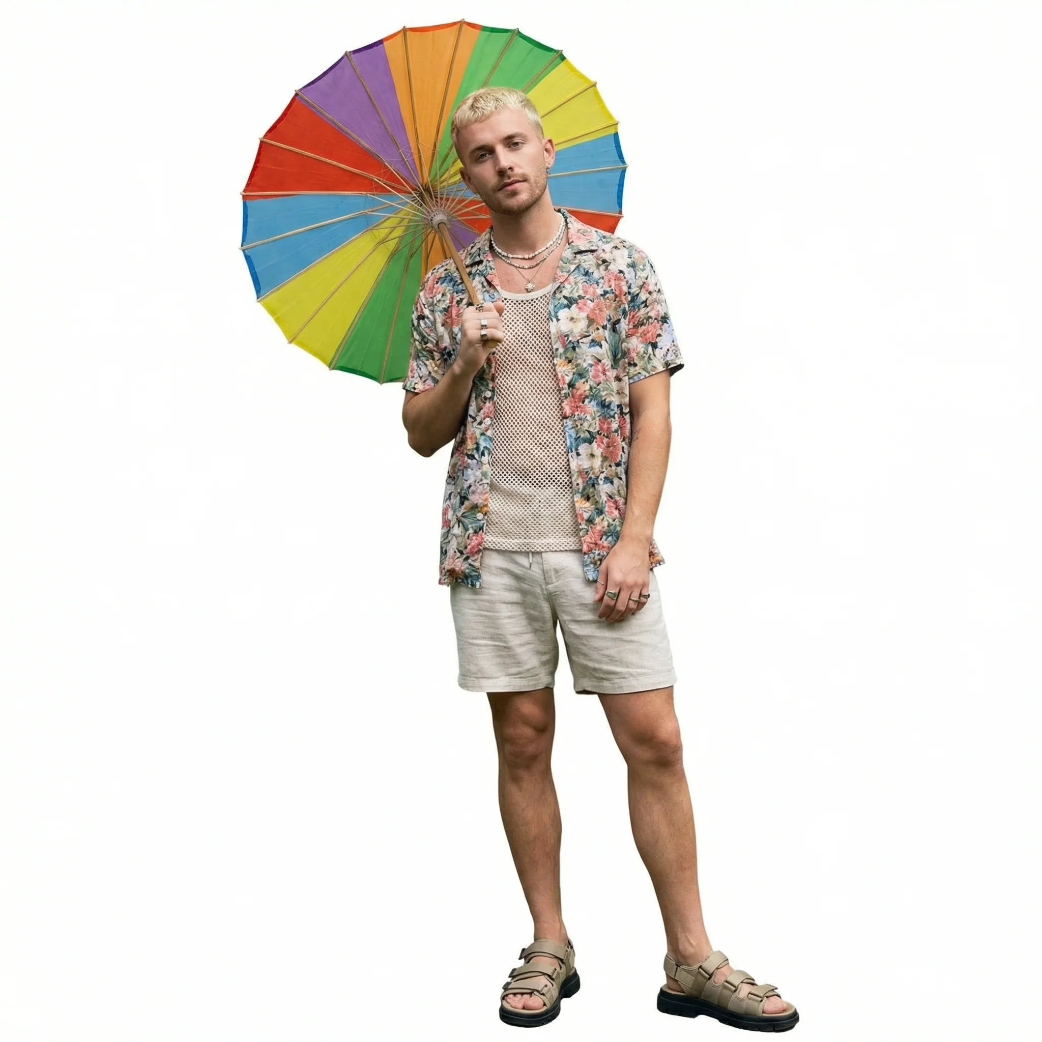 Pride Parasol Sun Umbrella | LGBTQ+ Rainbow Pride Oilpaper Sunshade, Parade Gear - Image 8