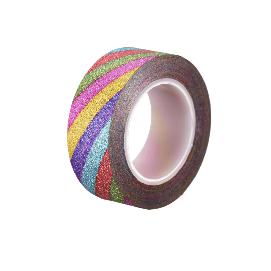 Rainbow Stripe Glitter Washi Tape - Image 6