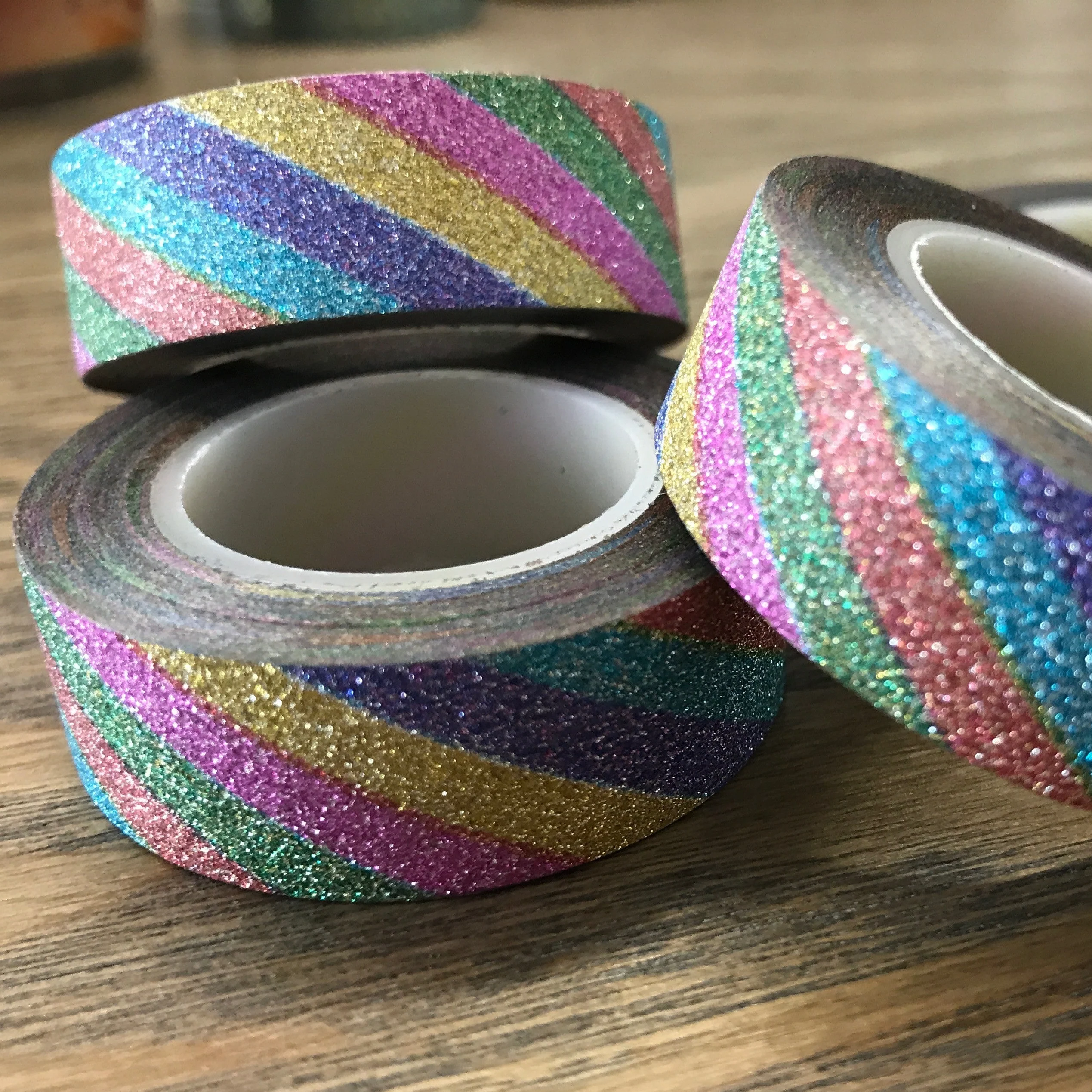 Rainbow Stripe Glitter Washi Tape - Image 8