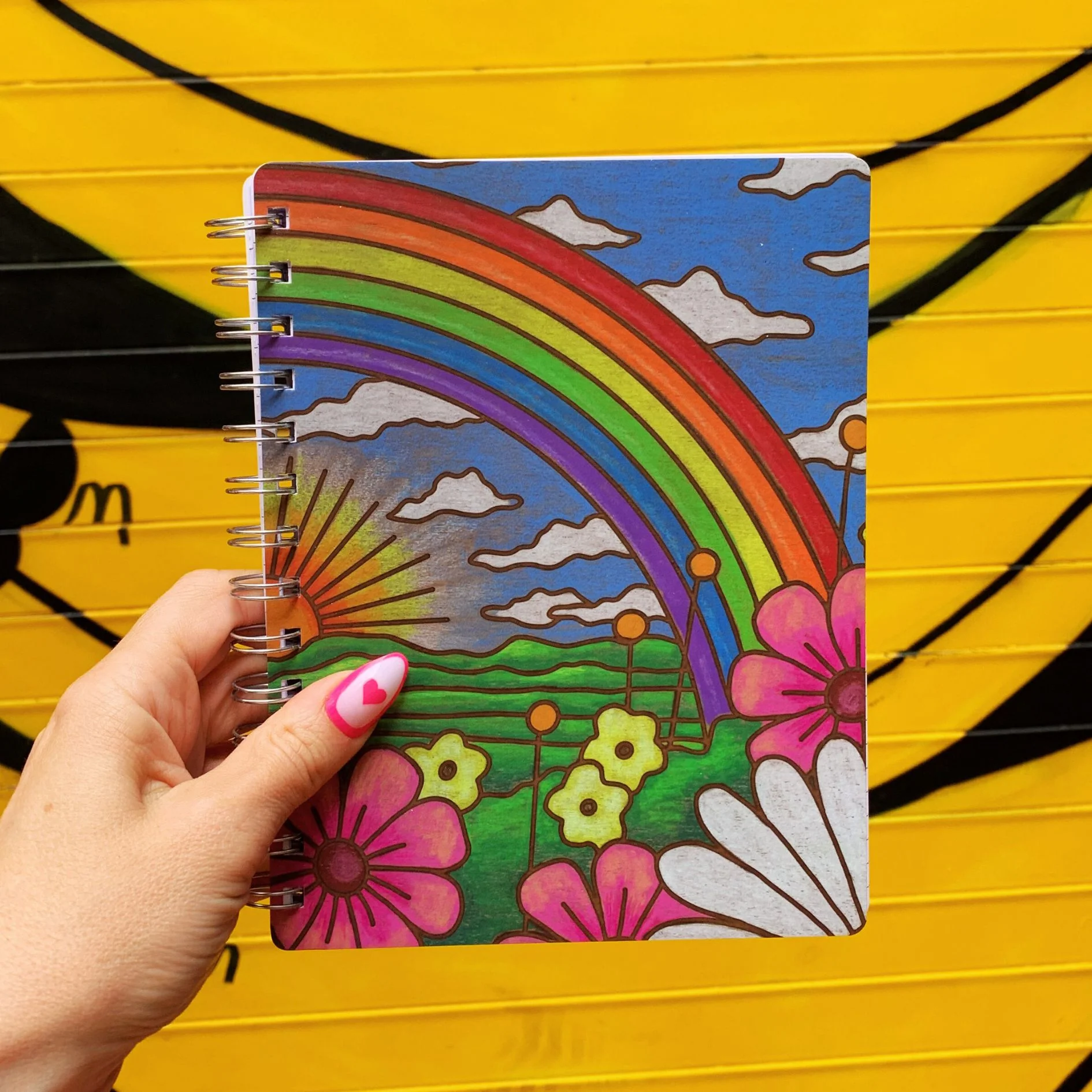 Rainbow and Sunrise Spiral Notebook | Double-Sided Journal | 120 Lined Pages - Image 3