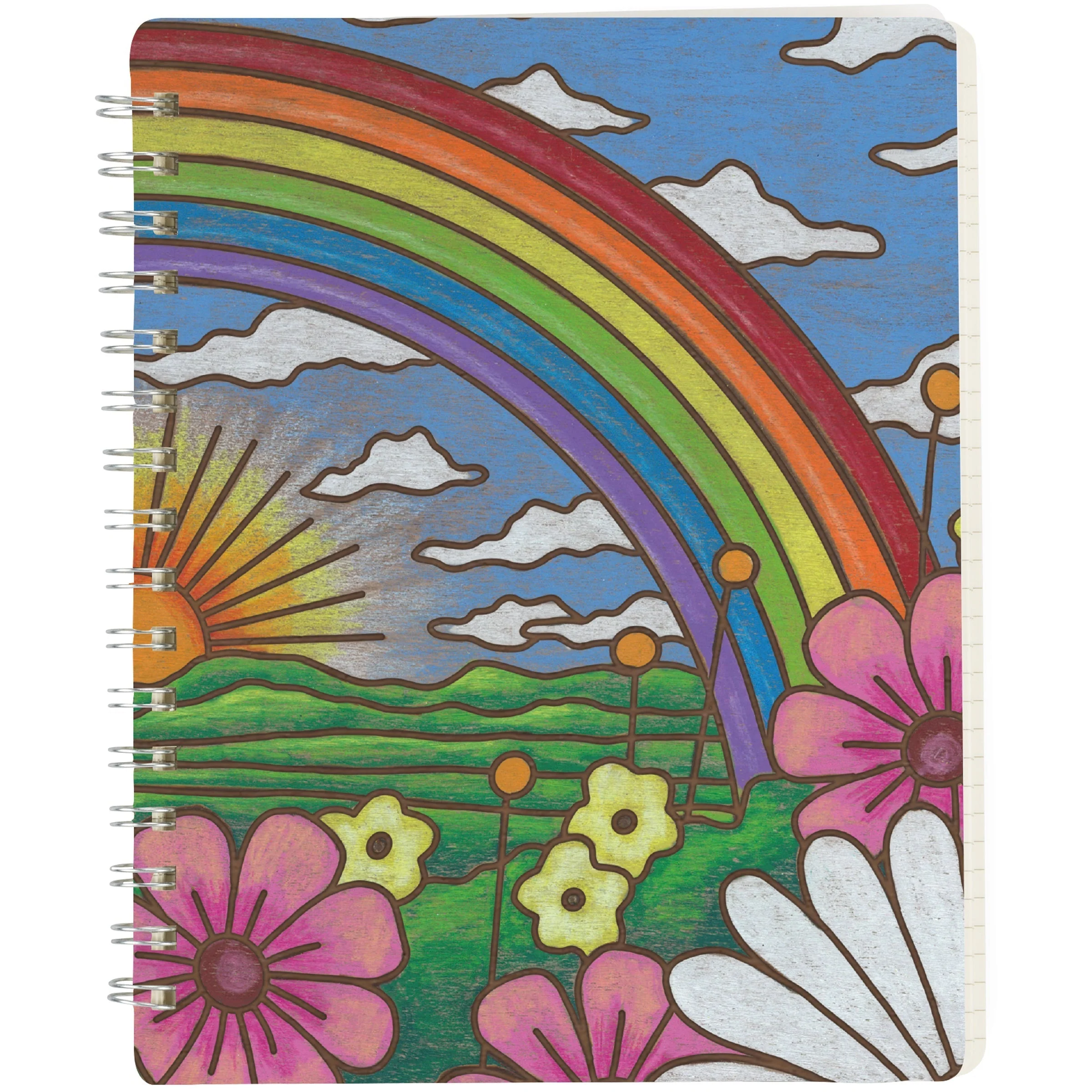 Rainbow and Sunrise Spiral Notebook | Double-Sided Journal | 120 Lined Pages - Image 4