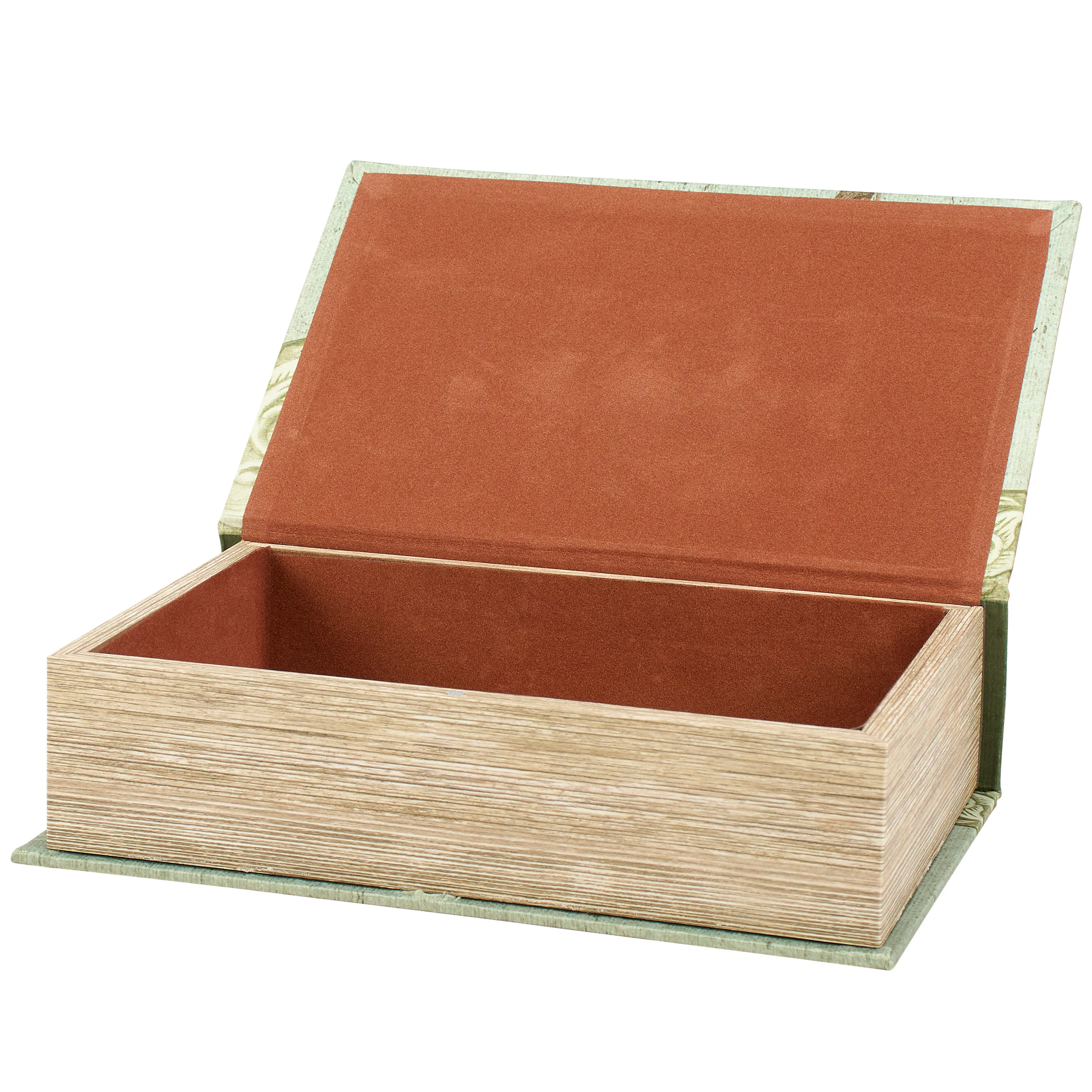 Rainforest Bird & Florals Book Box | Vintage Book Shaped Storage Stash Trinket Box - Image 3