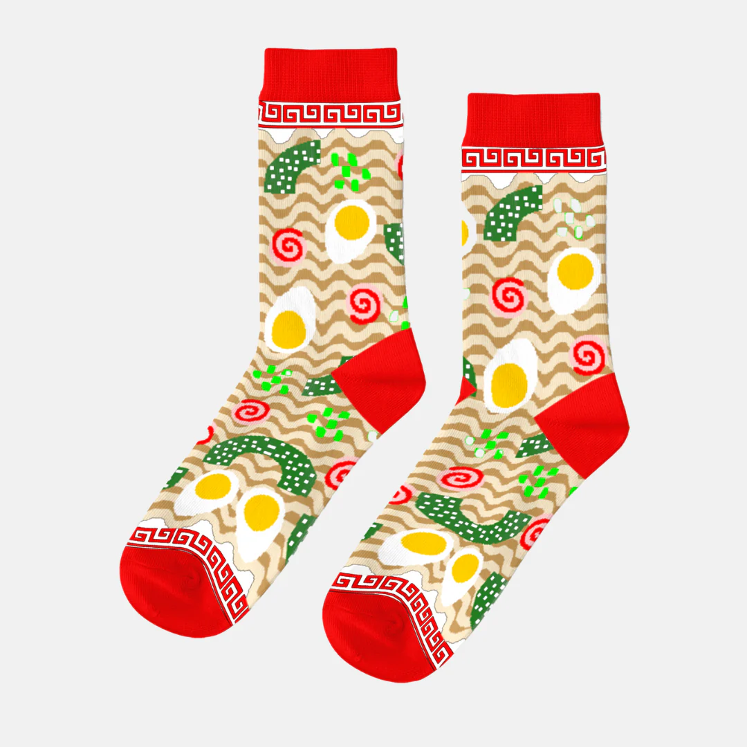 Ramen Crew Socks | Foodie Socks for Men | Noodles Foodie Gift
