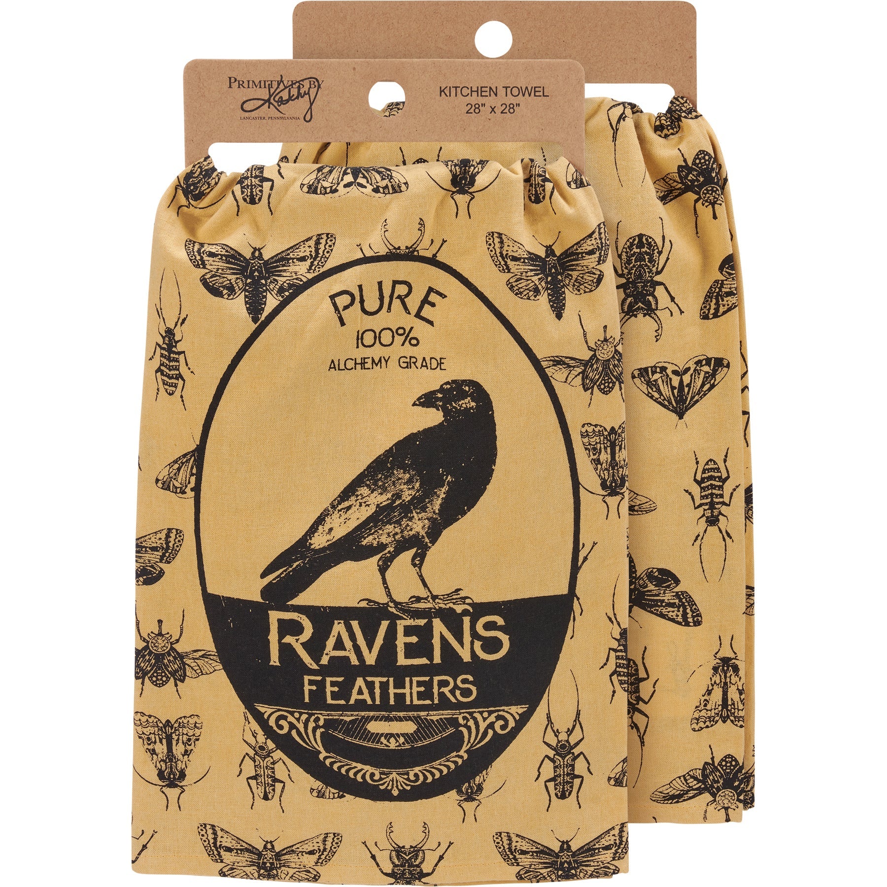 Pure 100% Alchemy Grade Ravens Feathers Cotton Kitchen Towel | Halloween Themed Hand Tea Dish Cloth | 28" x 28" - Image 5