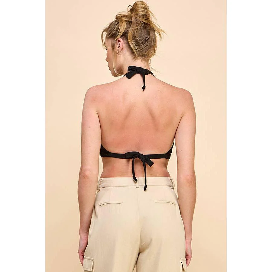 Backless Halter Tie Ribbed Top | Casual Style Cropped Top [Available in Sizes SM-L] - Image 3