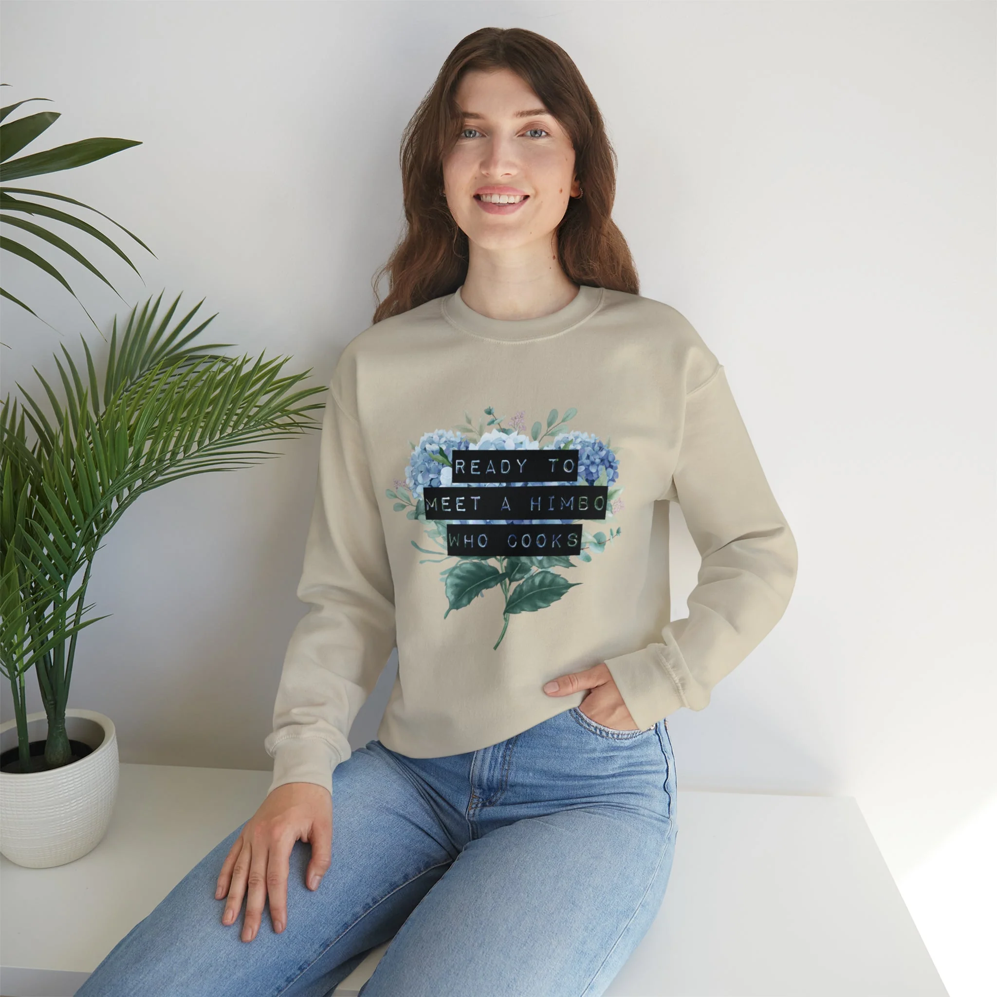 Ready To Meet a Himbo Who Cooks Unisex Heavy Blend™ Crewneck Sweatshirt - Image 6