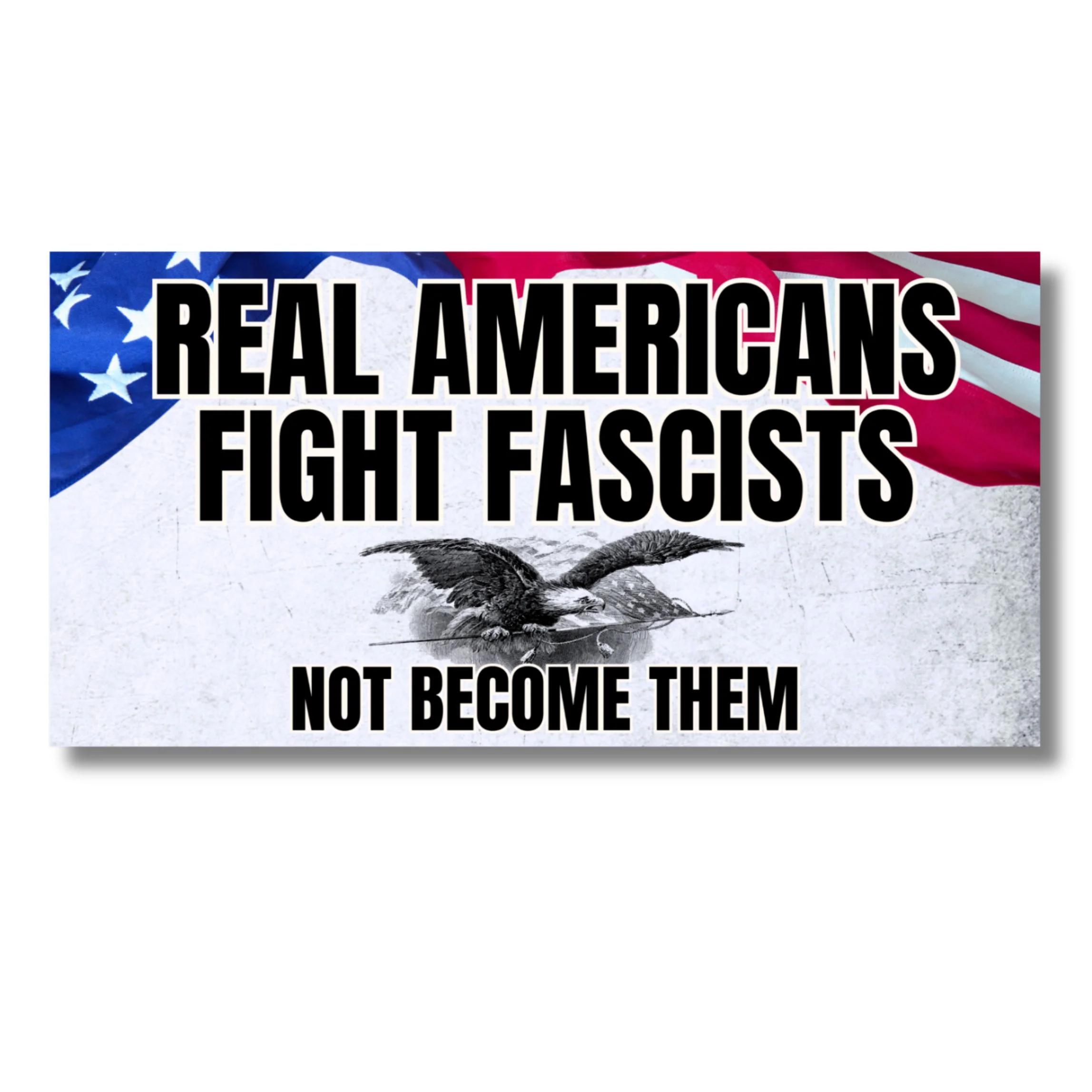 Real Americans Fight Fascists Car Bumper Sticker Anti-Trump - Image 2