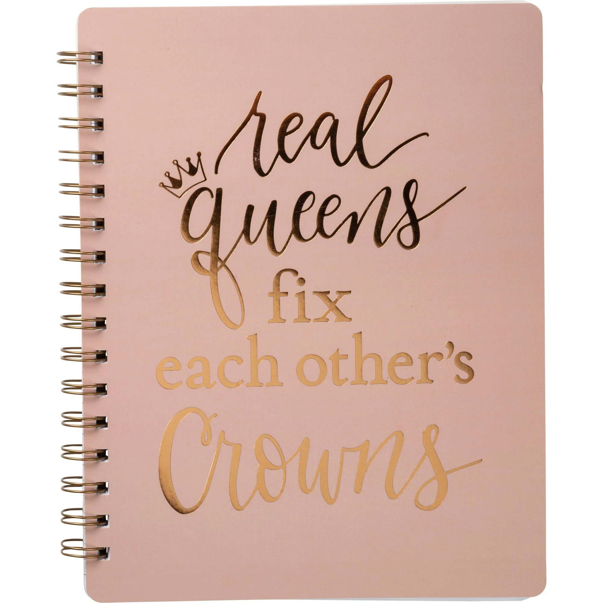 Real Queens Fix Each Other's Crowns Spiral Notebook in Blush Palette | 5.75" x 7.5" | 120 Lined Pages - Image 2
