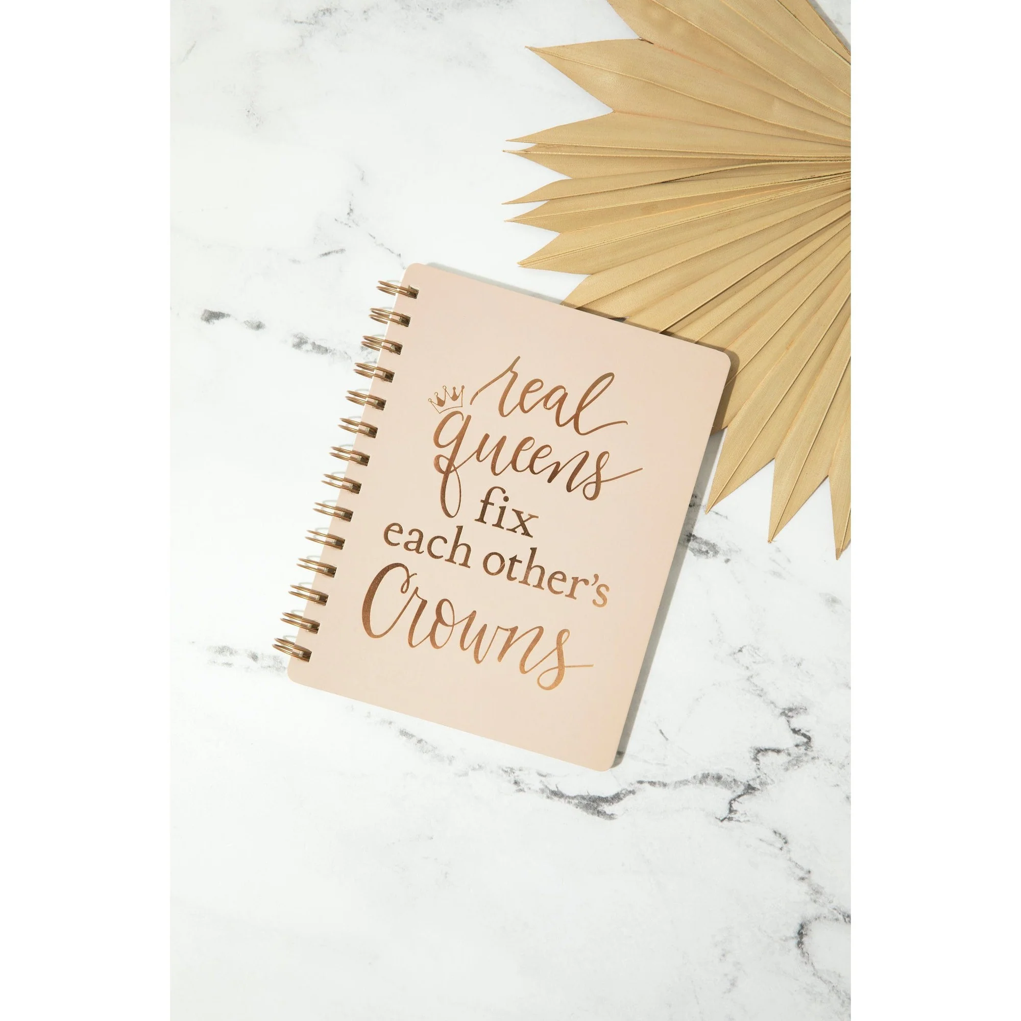 Real Queens Fix Each Other's Crowns Spiral Notebook in Blush Palette | 5.75" x 7.5" | 120 Lined Pages - Image 7