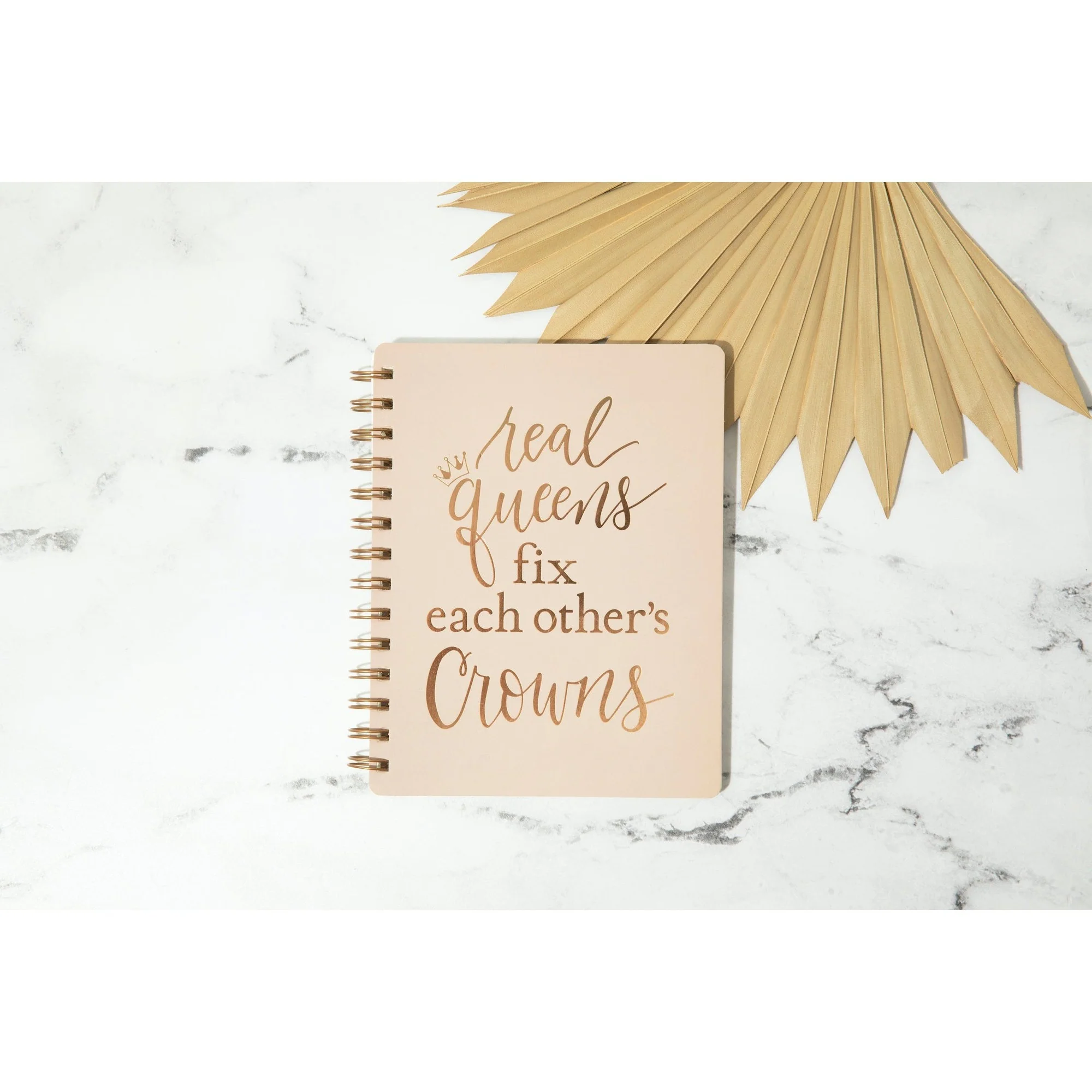 Real Queens Fix Each Other's Crowns Spiral Notebook in Blush Palette | 5.75" x 7.5" | 120 Lined Pages - Image 8