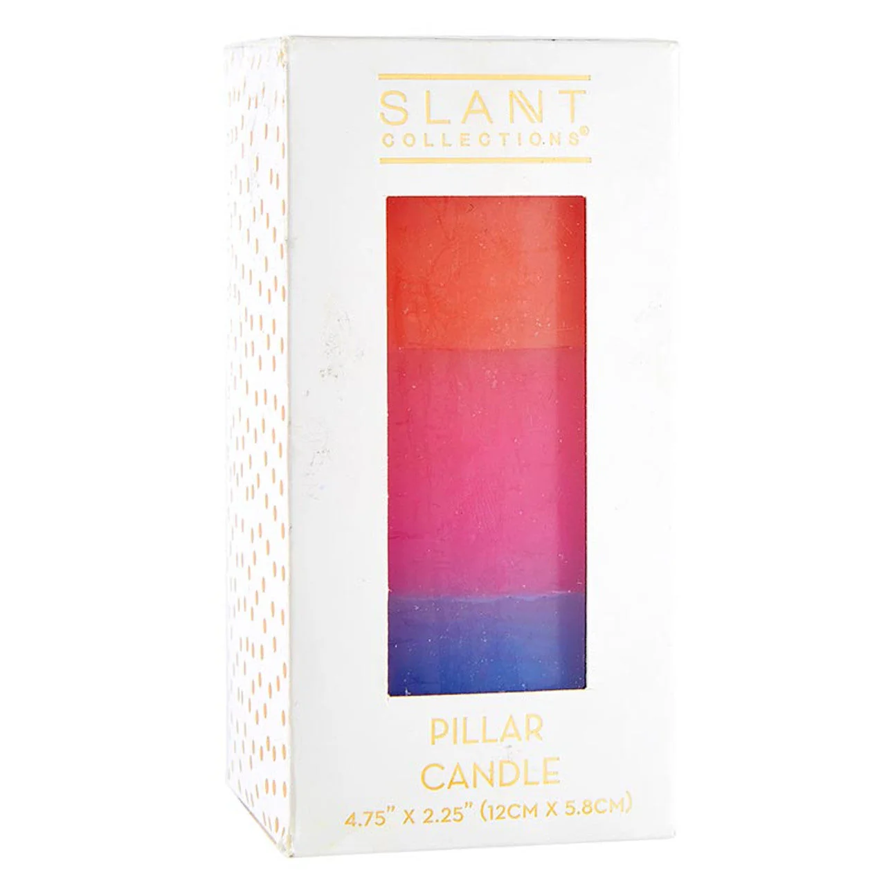 Mini Red-Pink-Blue Pillar Candle | Aesthetic Unscented Table Decor Cylindrical Candle 4.75" - Image 3