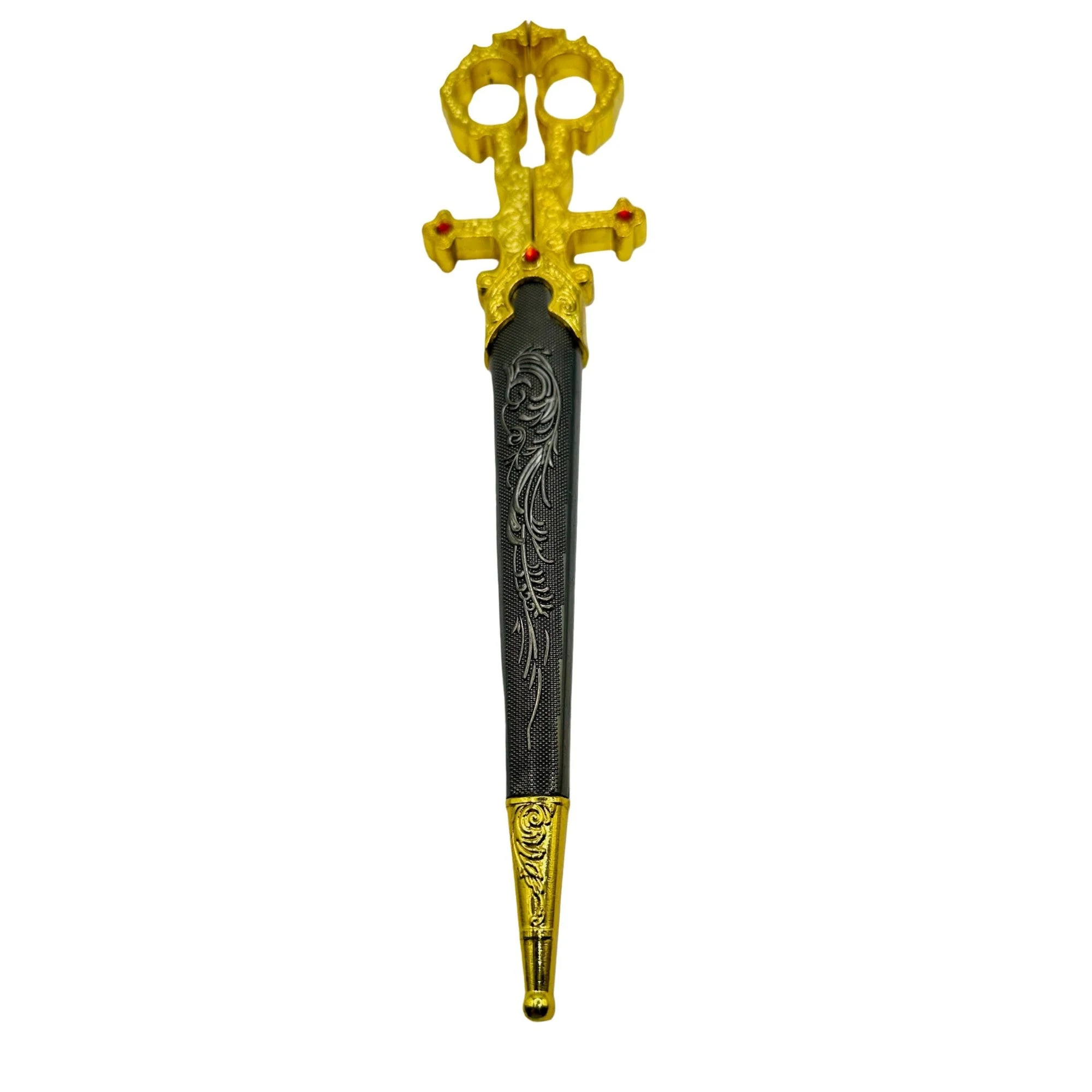Gold Renaissance Scissors with Scissors Holder | Sword in Scabbard Fantasy Novelty Large Scissors - Image 3