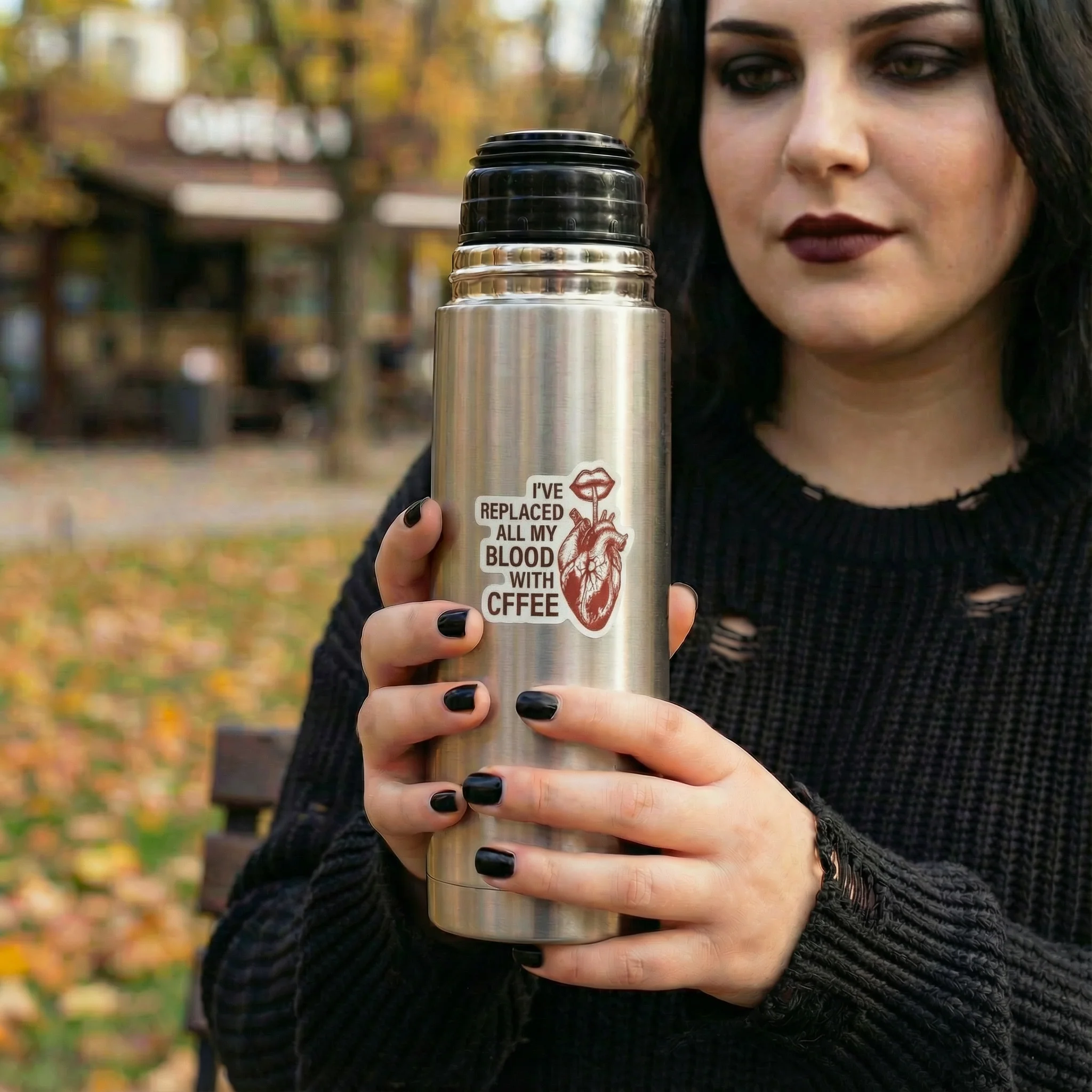 I've Replaced All My Blood With Coffee Vinyl Sticker | Coffee Lover - Image 4