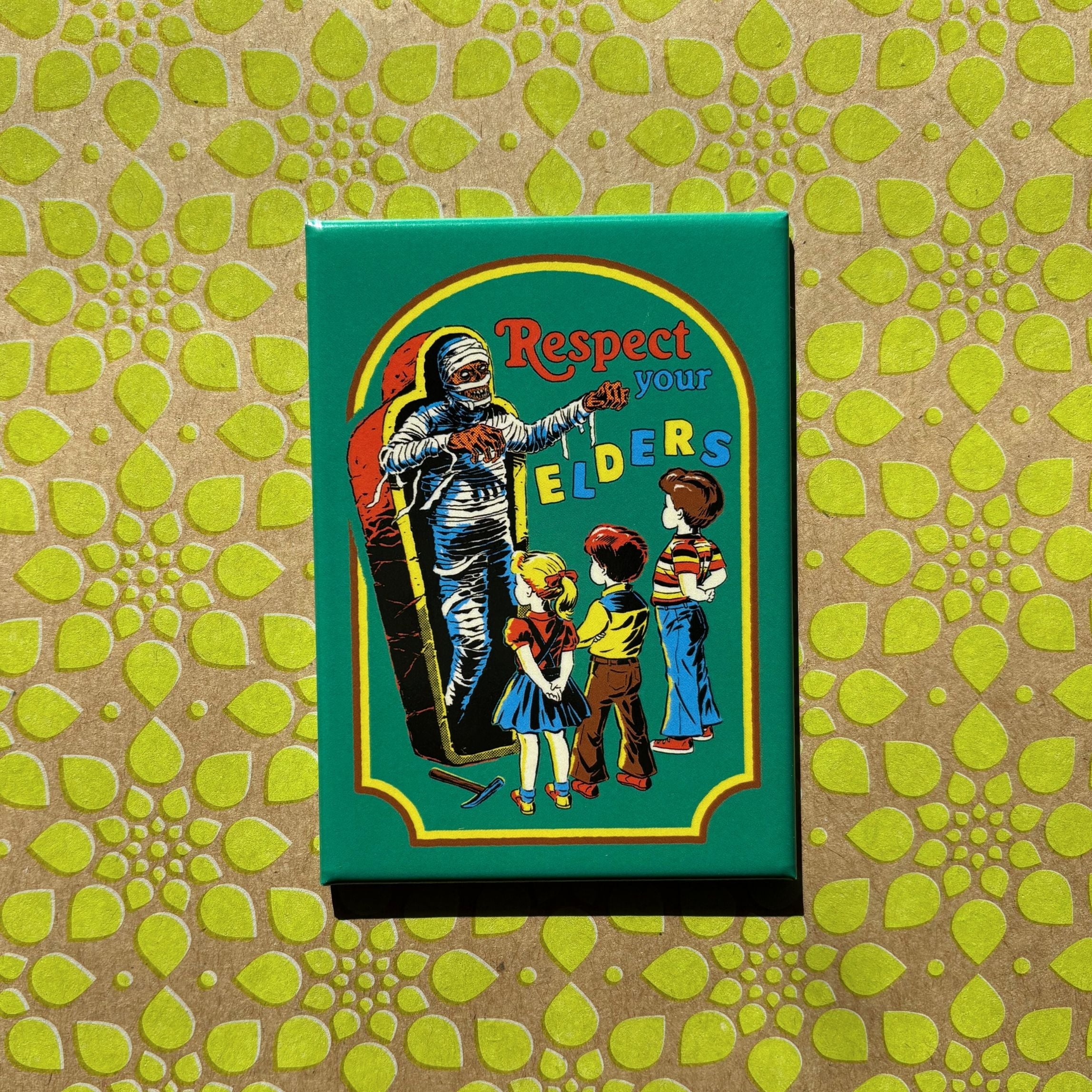 Respect Your Elders Rectangular Magnet | Refrigerator Magnetic Surface Decor Art by Steven Rhodes | 2.5" X 3.5" - Image 2