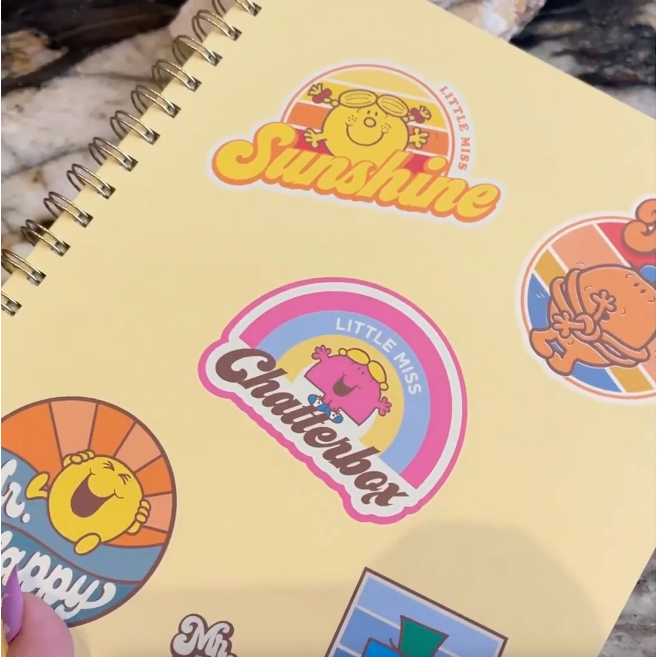 Retro 1970s 1980s Little Miss and Mr. Men Full Size Hardcover Spiral Notebook So Many Feelings | Hardcover Journal - Image 13