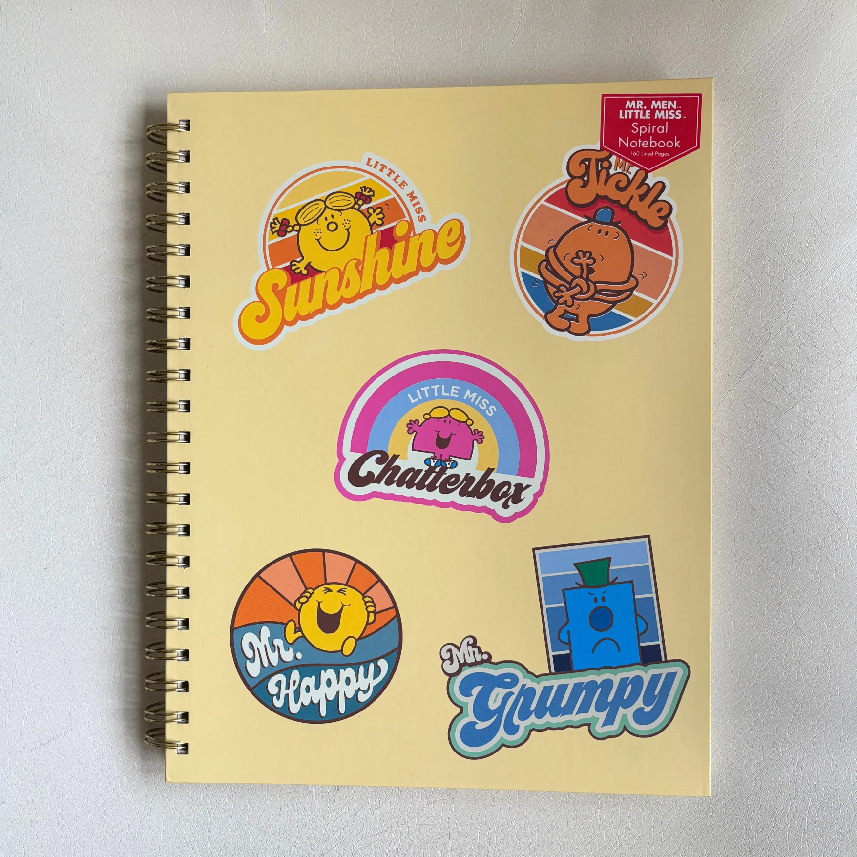 Retro 1970s 1980s Little Miss and Mr. Men Full Size Hardcover Spiral Notebook So Many Feelings | Hardcover Journal - Image 3