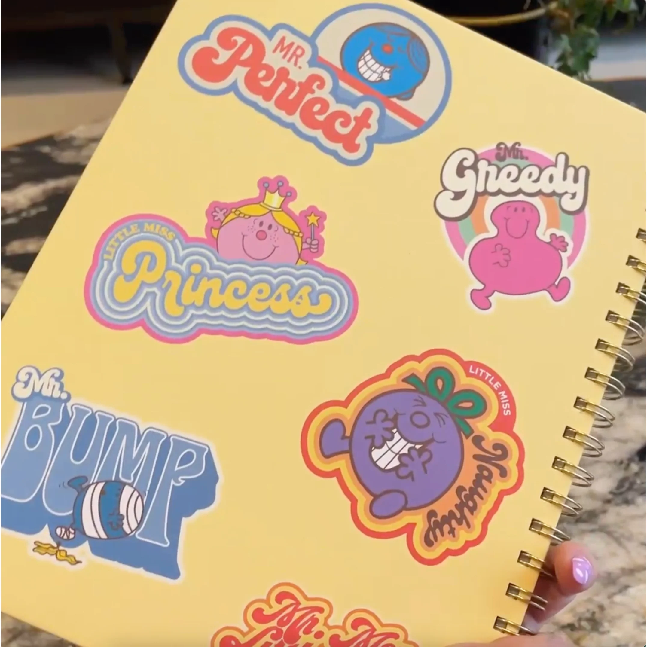 Retro 1970s 1980s Little Miss and Mr. Men Full Size Hardcover Spiral Notebook So Many Feelings | Hardcover Journal - Image 9