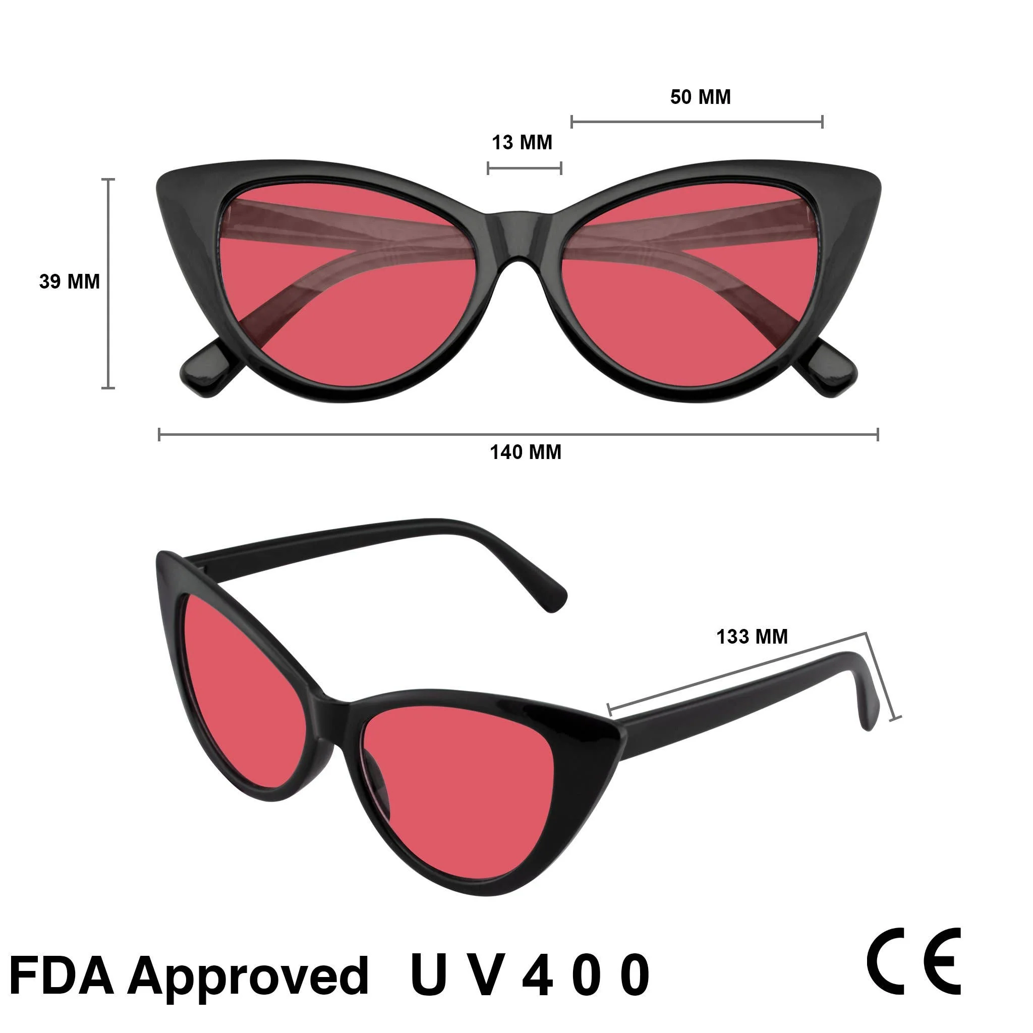 Retro 1990's Black Cat Eye Women's Sunglasses - Image 11