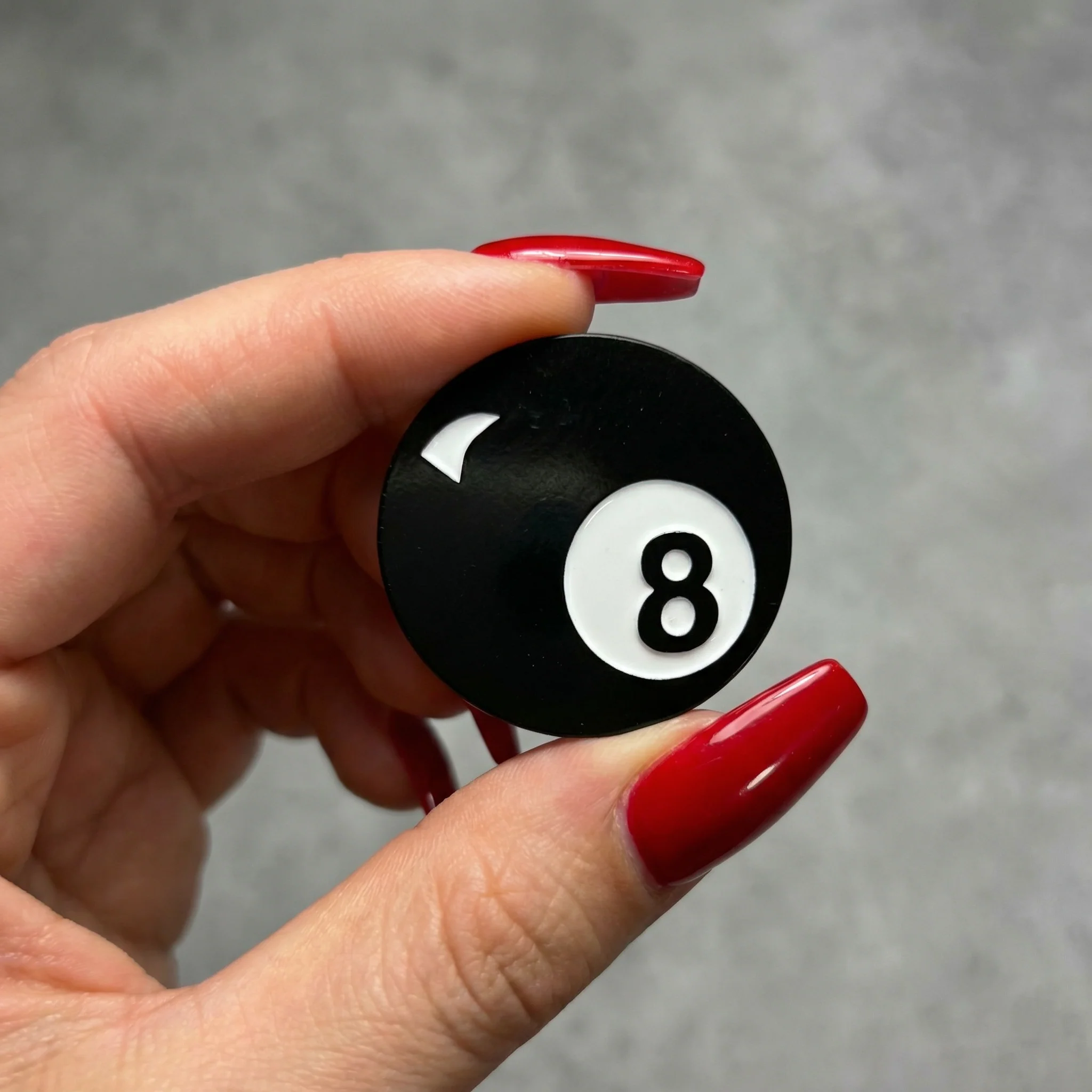 Retro 8 Ball Pin 1.4" Stylish Metal Alloy Brooch | Billiards Ball in Black and White - Image 7