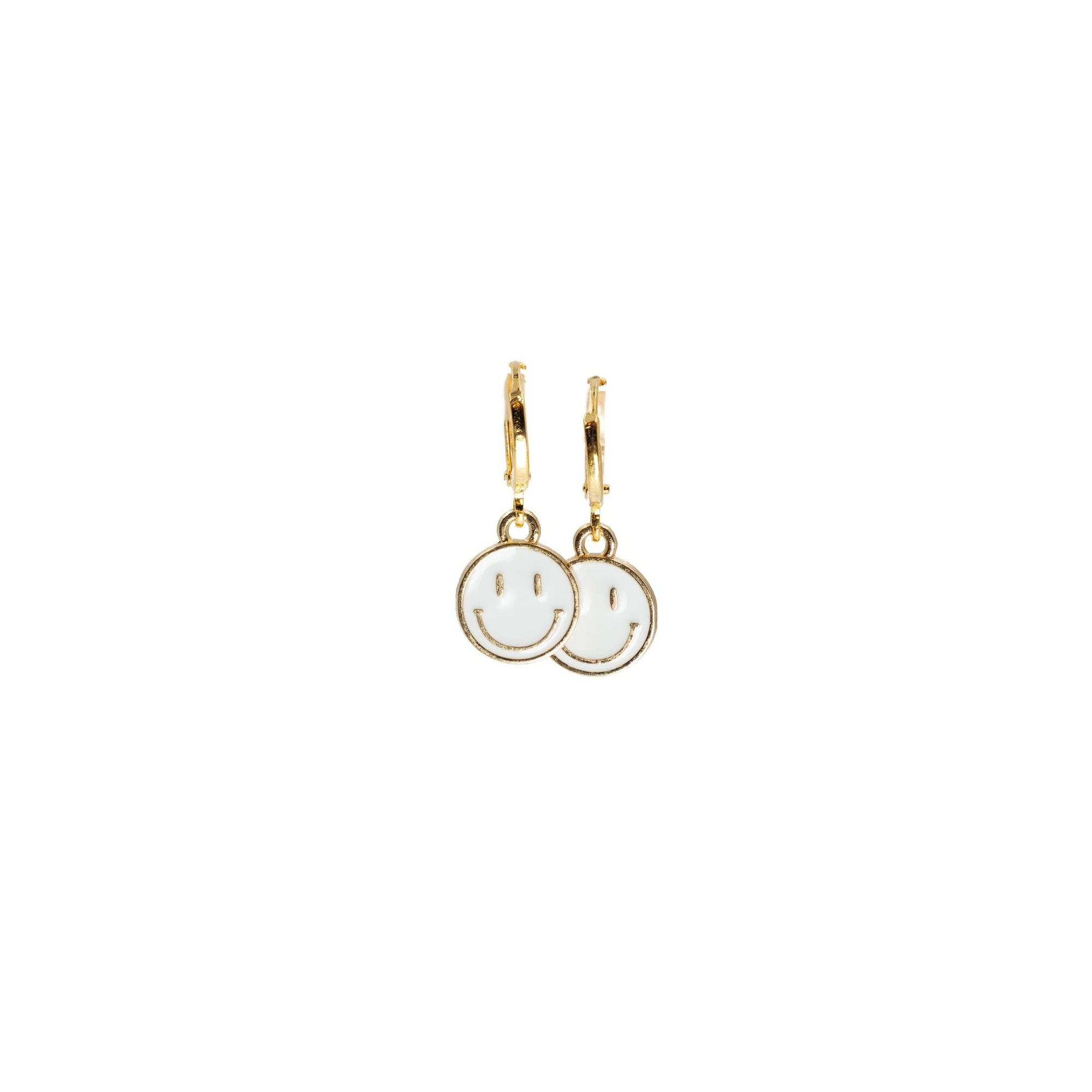 Retro '80s-'90s Dual Happy Face Charm Earrings | 4 Color Options | Yellow, Black, White, Pink - Image 7