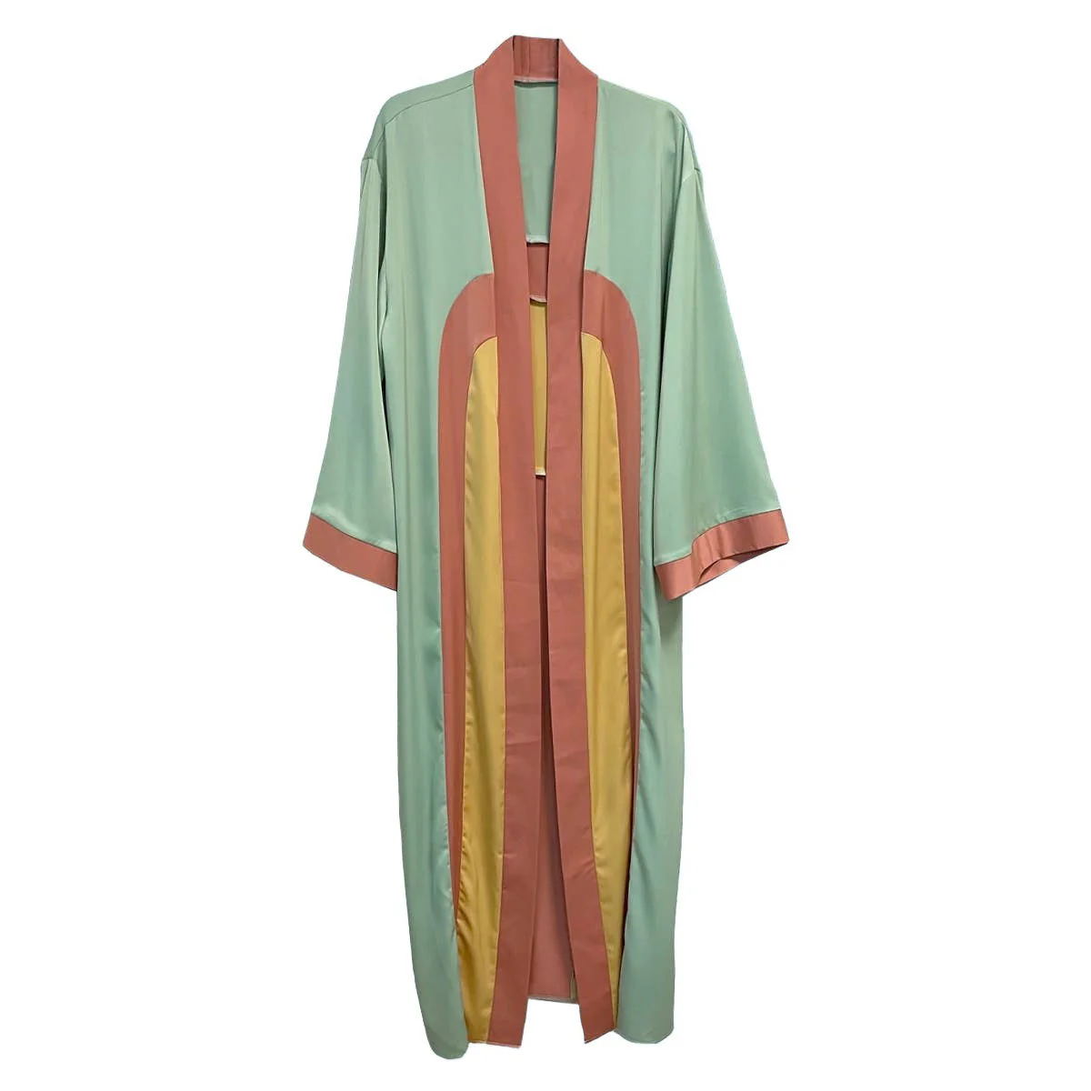 [Size L Remaining] Retro Arch Kimono Big Long Textured Satin Duster [Size L Remaining] - Image 2