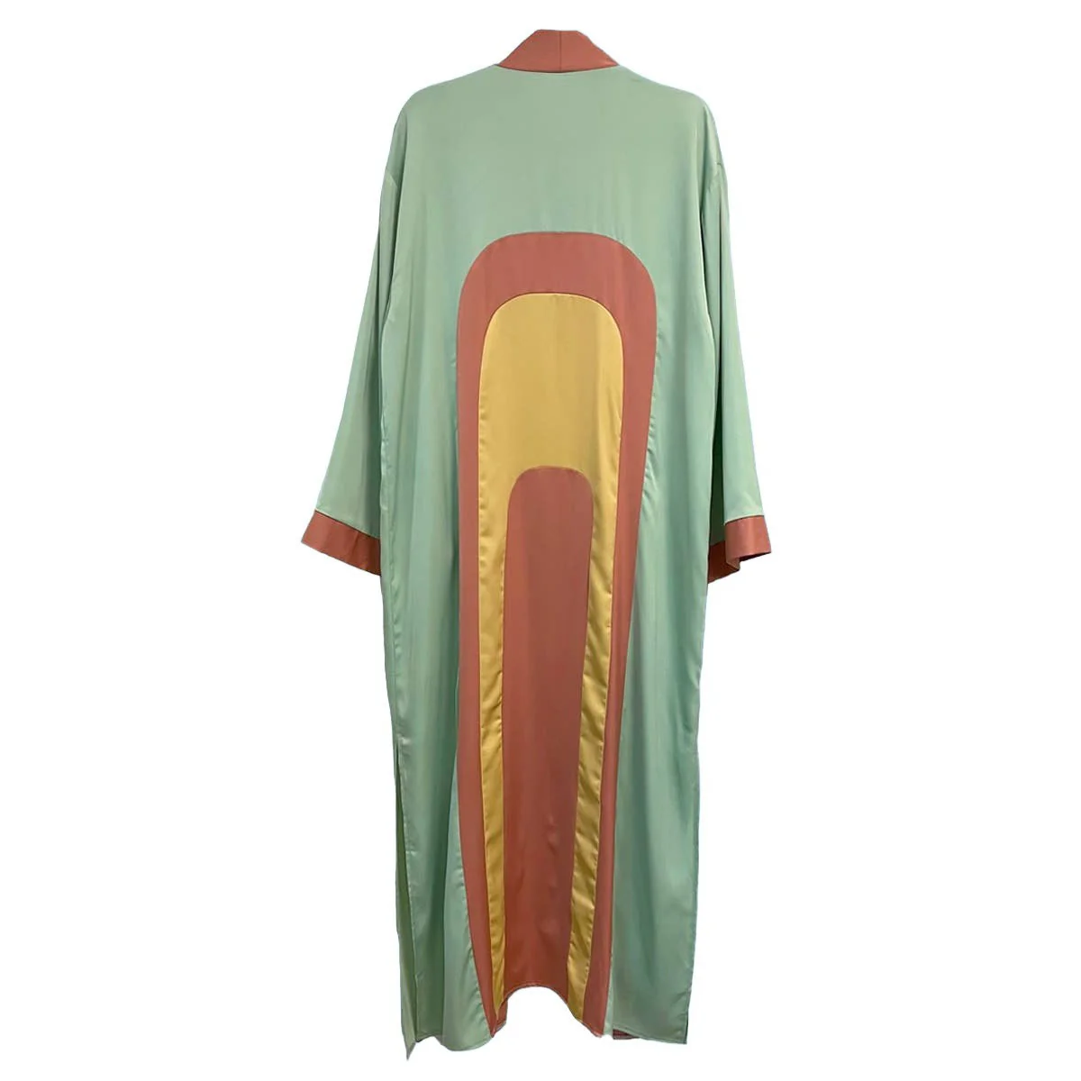 [Size L Remaining] Retro Arch Kimono Big Long Textured Satin Duster [Size L Remaining] - Image 3