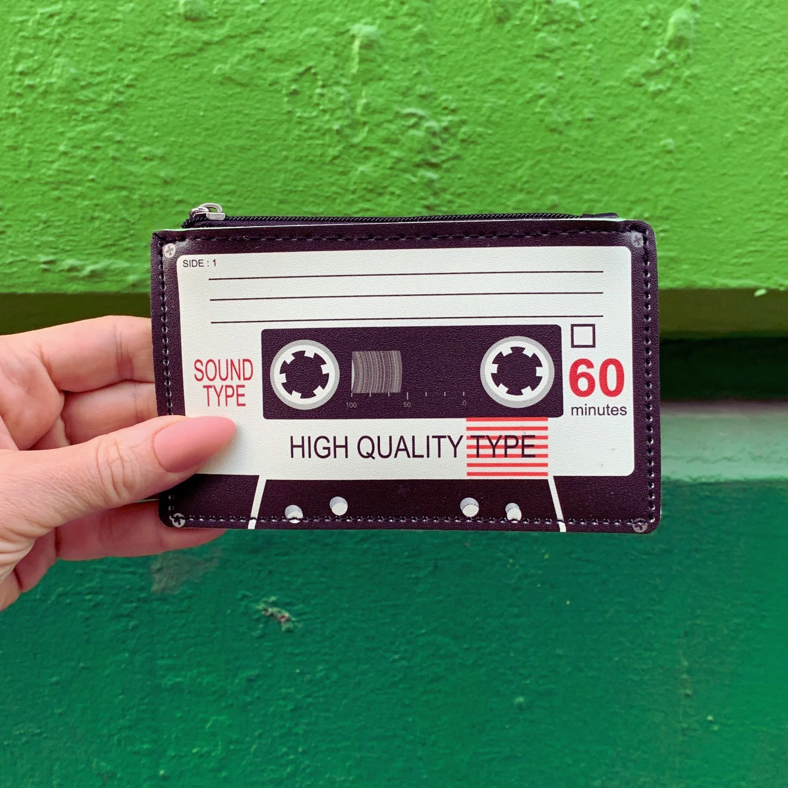 Retro Cassette Graphic Black White Cute Cool Small/Mini Zip Coin/Change Purse/Bag/Pouch/Wallet - Image 6