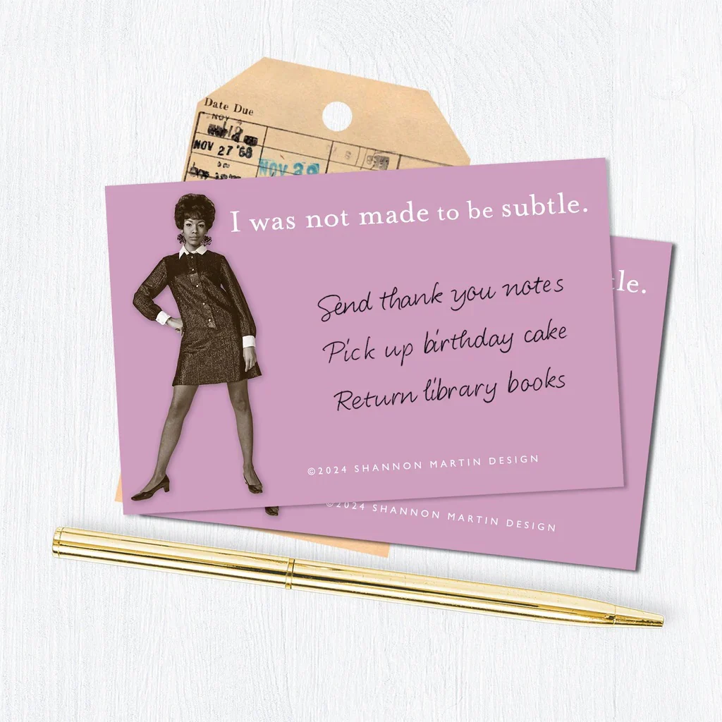 I Was Not Made To Be Subtle Sticky Notes in Purple | Retro Stationery - Image 2