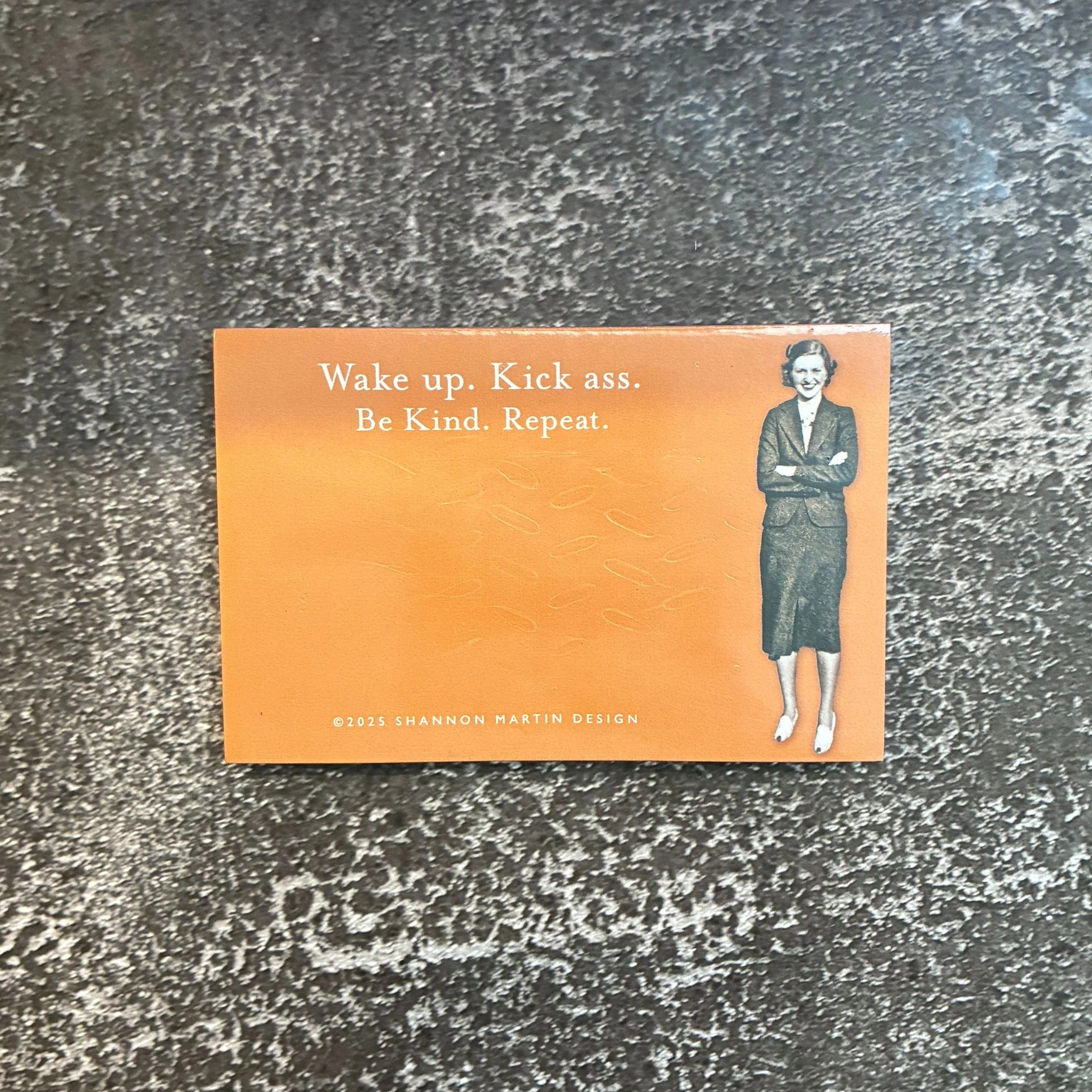 Wake Up Kick Ass Sticky Note in Orange | Funny Vintage Sticky Notes | 75 Sheets - Image 3