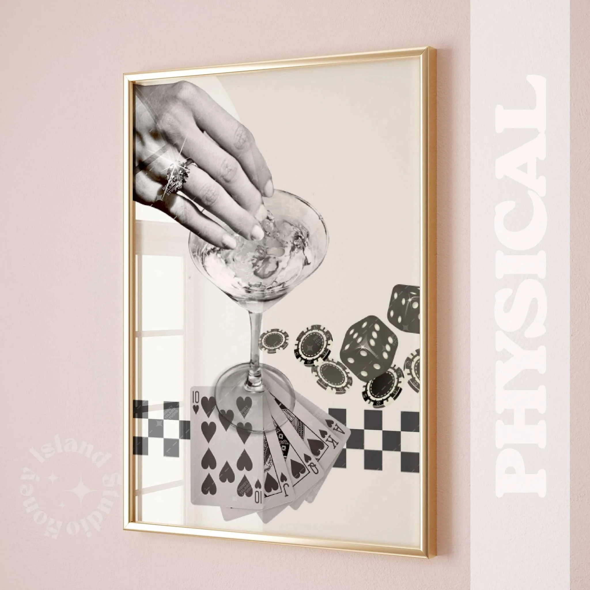 Retro Playing Cards Poster Black | Unframed Wall Decor | 16" x 24" - Image 5