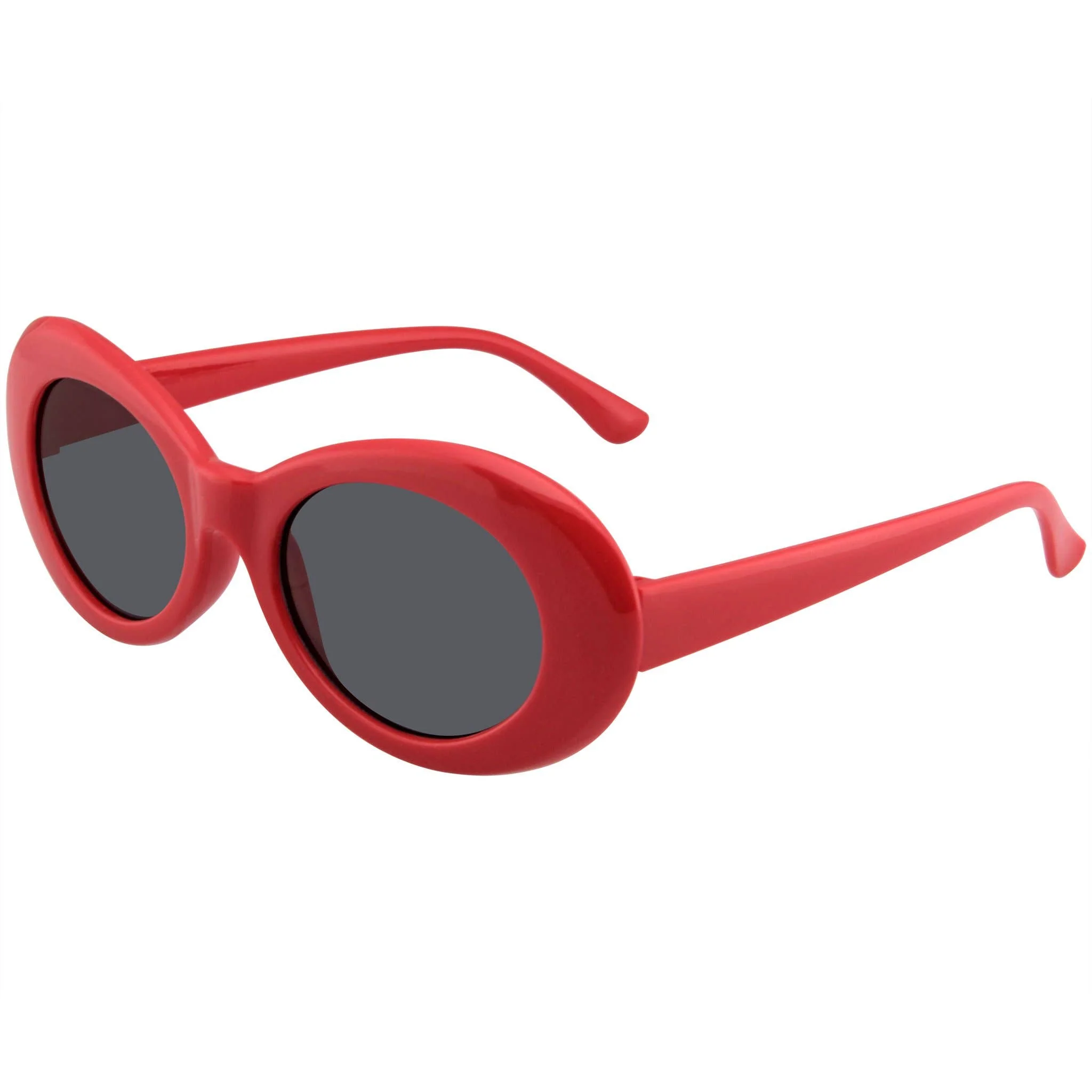 Retro 90’s Round Oval Clout Sunglasses | Vintage Gradient Lens Shades in Tortoise & Red | UV400 Protection - Image 7